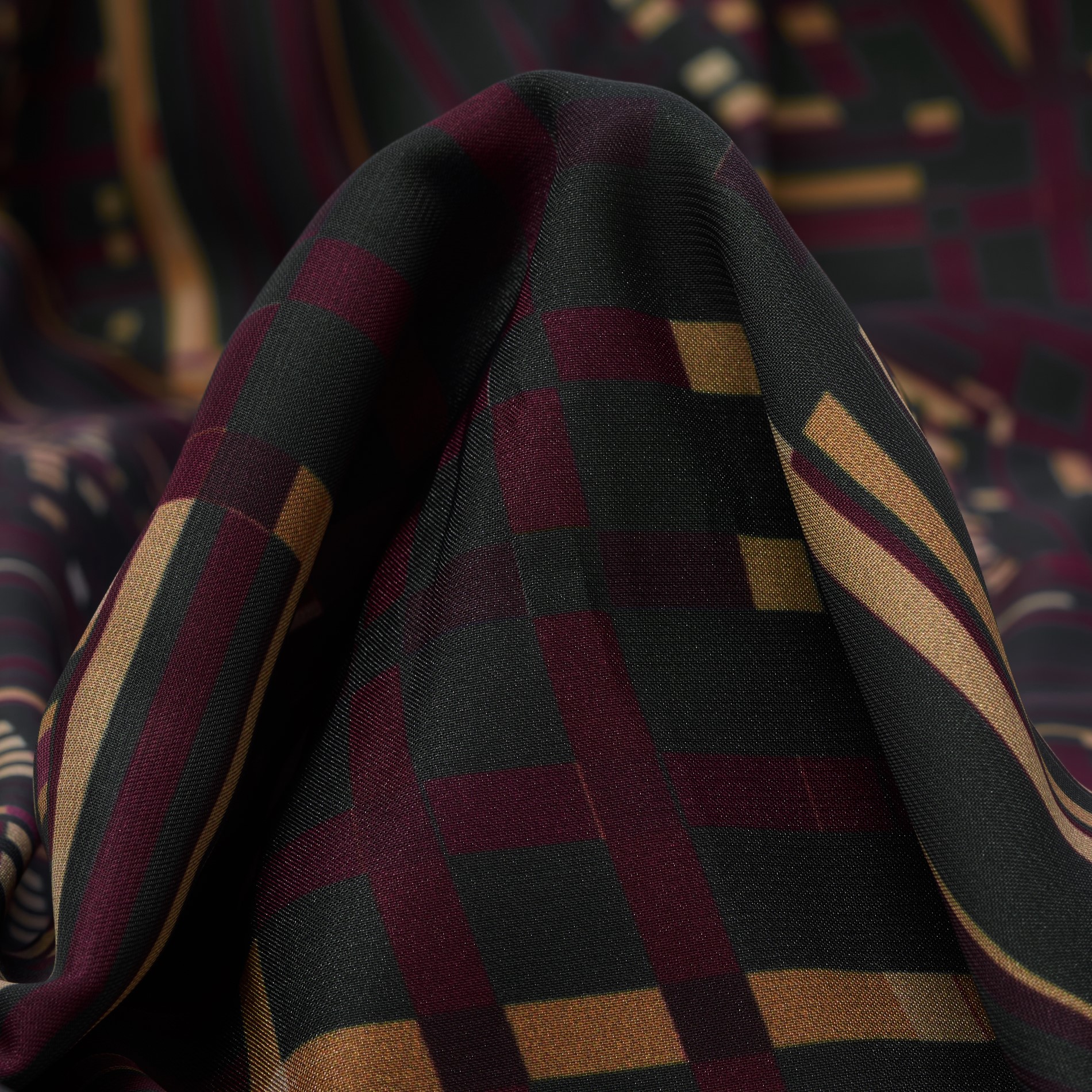 SATIN, PRINTED, SILVER PINE&SEA MIST (F000031242)