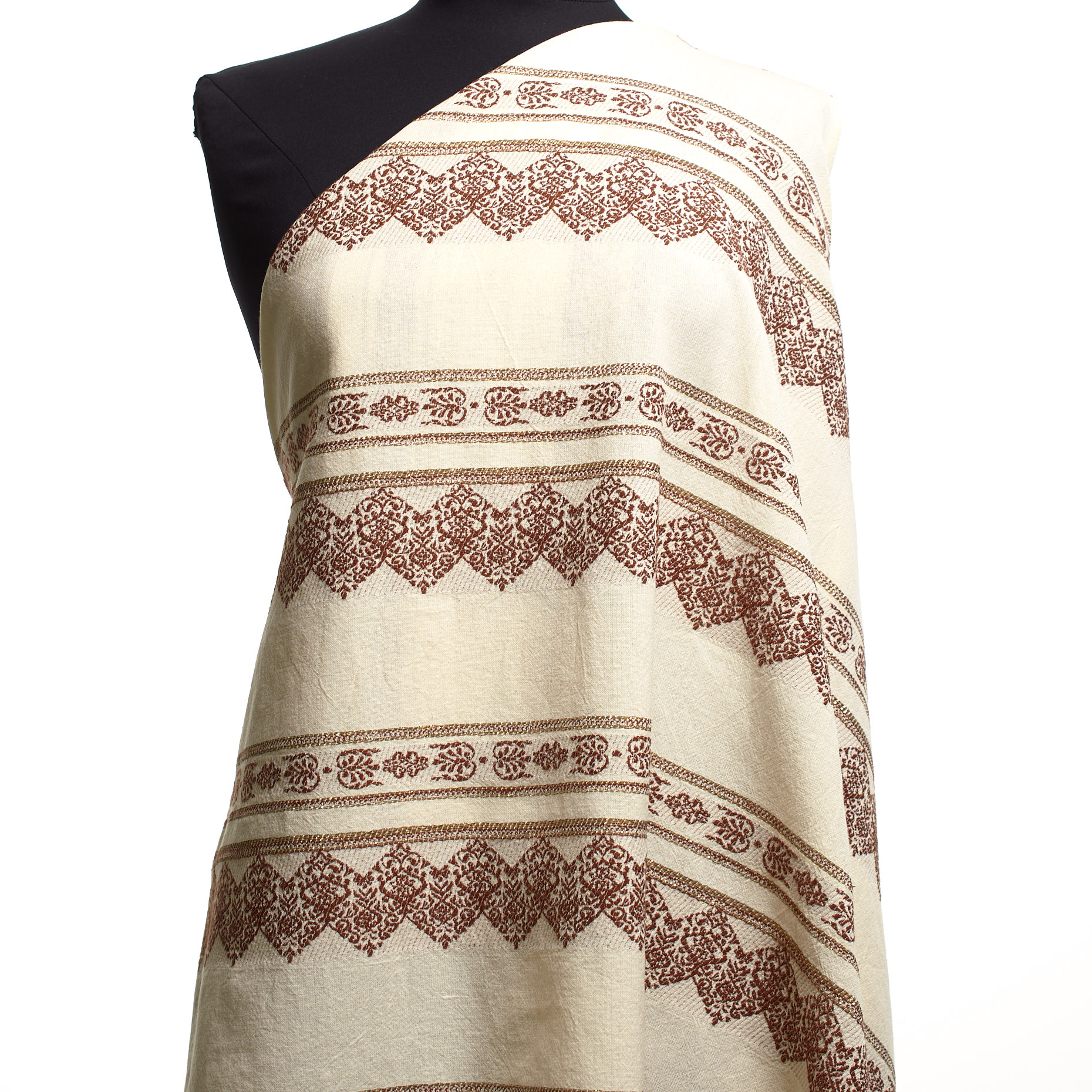 Jacquard, Cotone Viscosa, Lurex, Maroon&Gold (F000041276) - Manichino