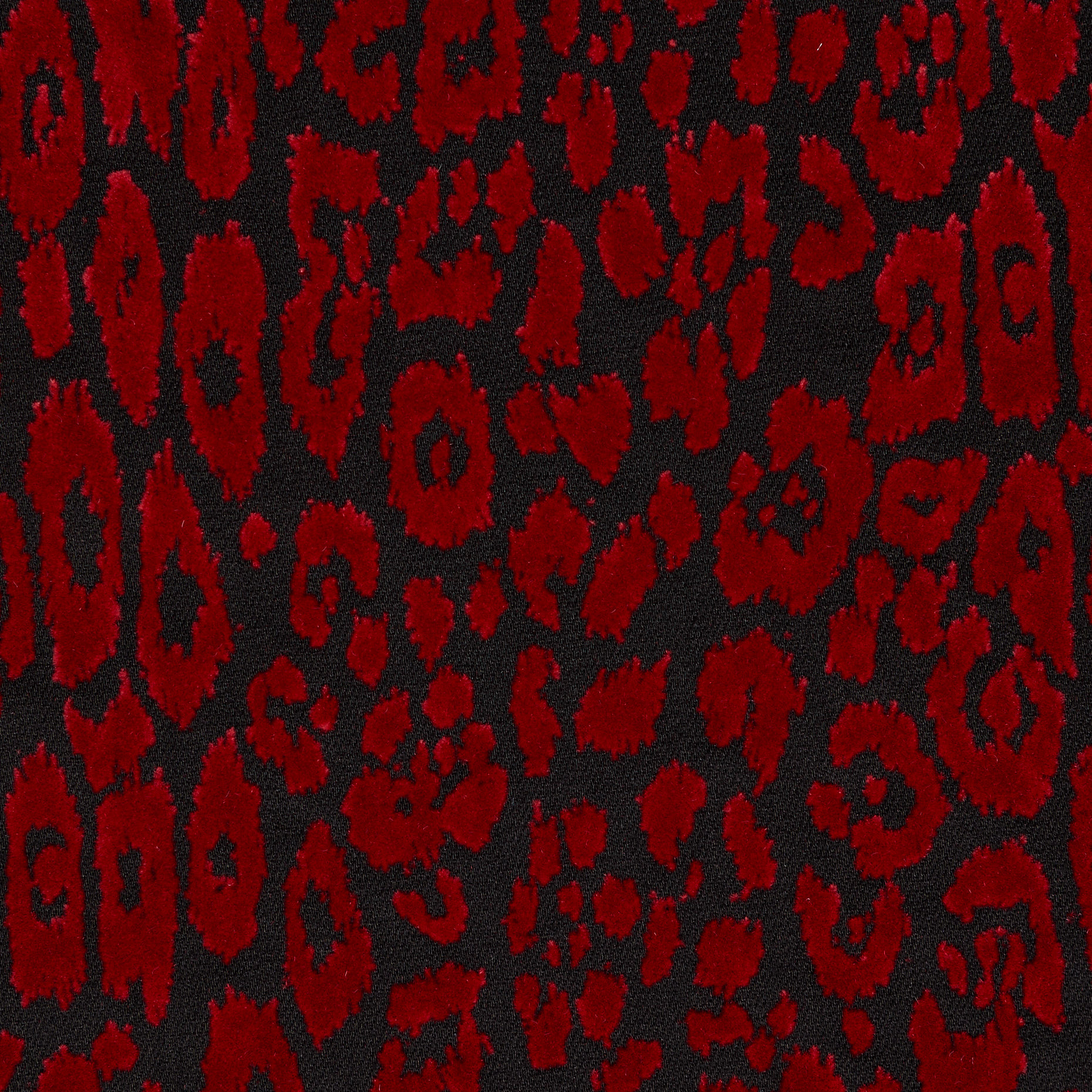 Sergé, Coton, Imprimé Flock, Jet Black&Lipstick (F000043878) - Tissage