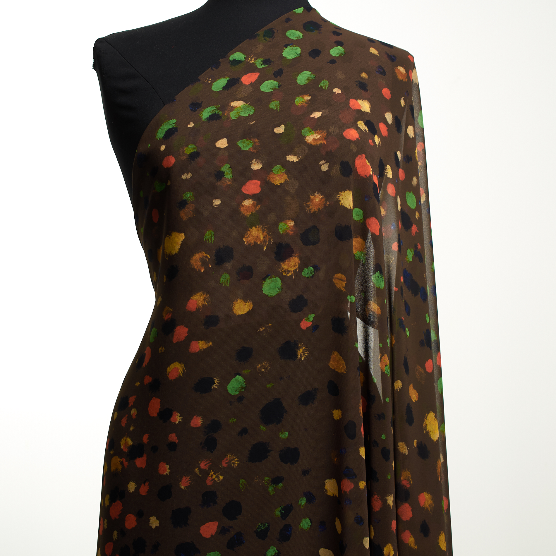 Креп, Принт, Прозрачная, Cocoa (F000031795) - Манекен