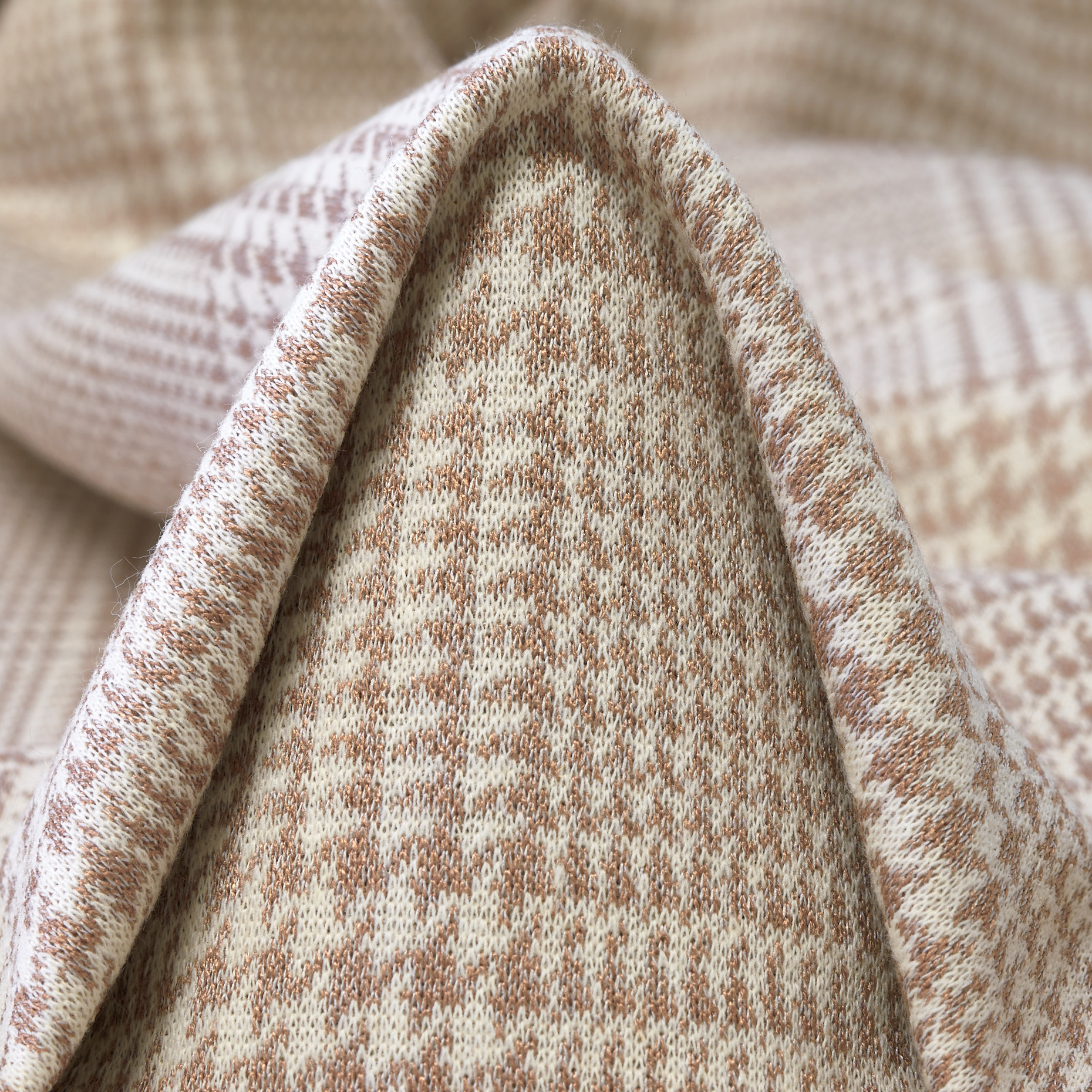 JERSEY, VISCOSE BLEND, CHECK, SESAME&VANILLA ICE (F000047735)