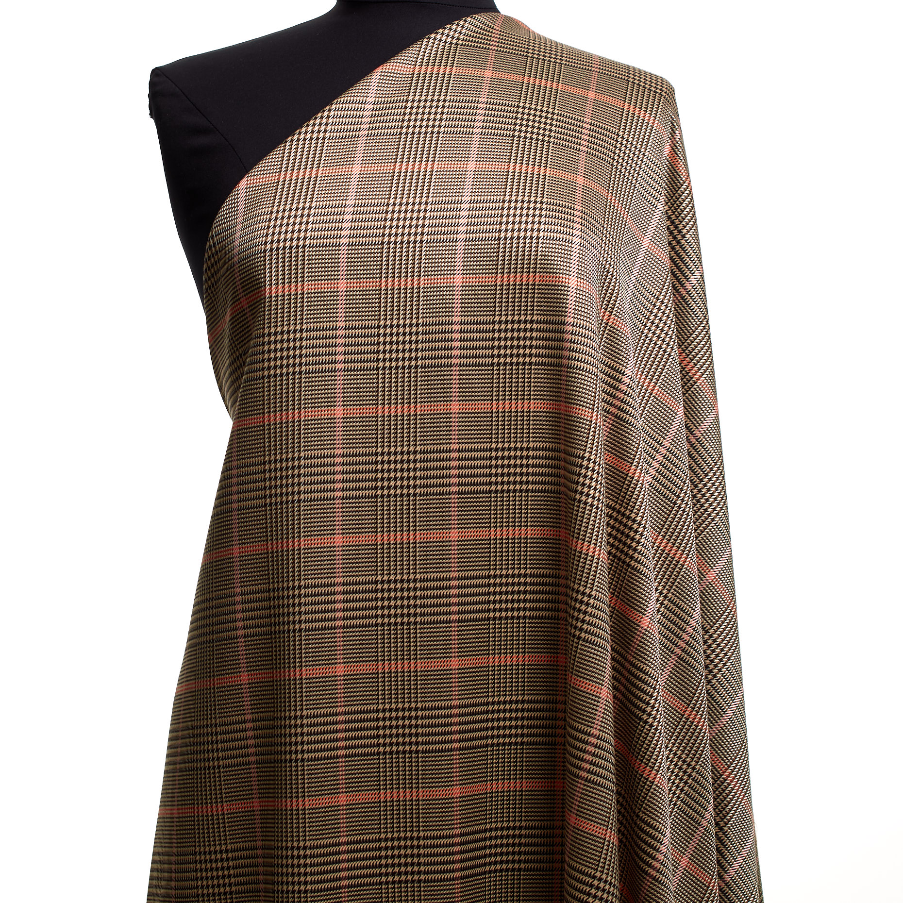 Mieszanka wiskozy, Krata Księcia Walii, Stretch, Tiramisu&Persimmon (F000043239) - Manekin