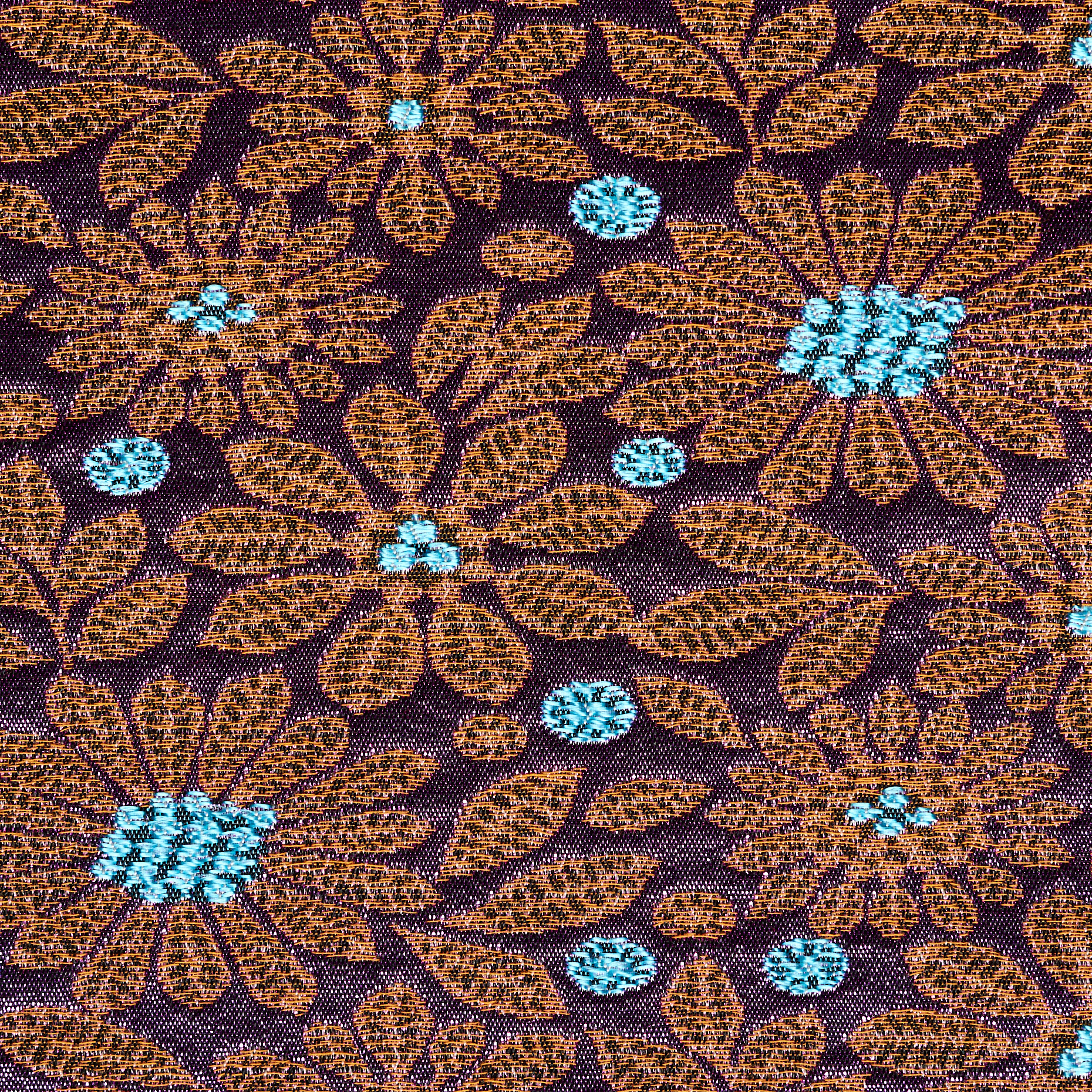 Жаккард , Люрекс, Цветы, Crystal Seas&Pumpkin Spice (P000003600) - Ткань