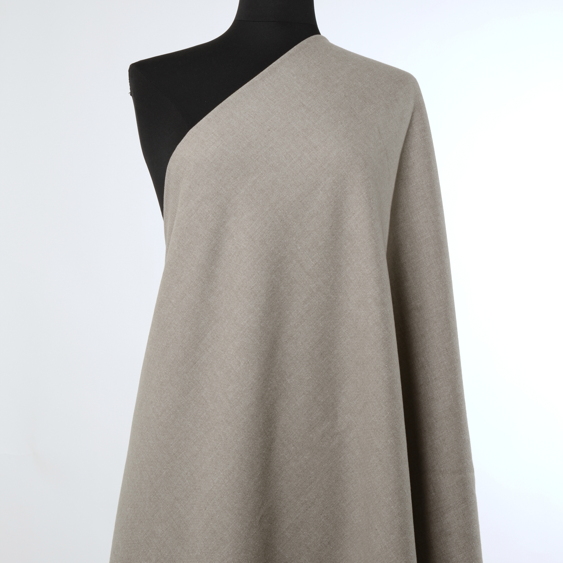 TWILL, WOOL BLEND, MELANGE, STONE (F000020243) - Mannequin