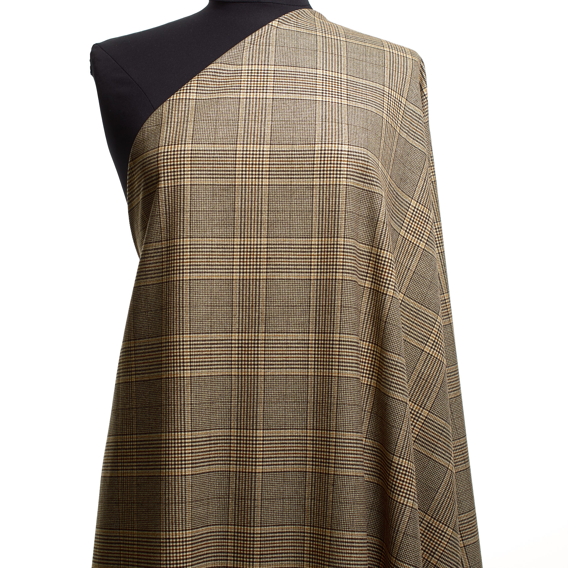 FLANNEL, VISCOSE BLEND, CHECK, CEMENT&RAVEN BLACK (F000040136) - Mannequin