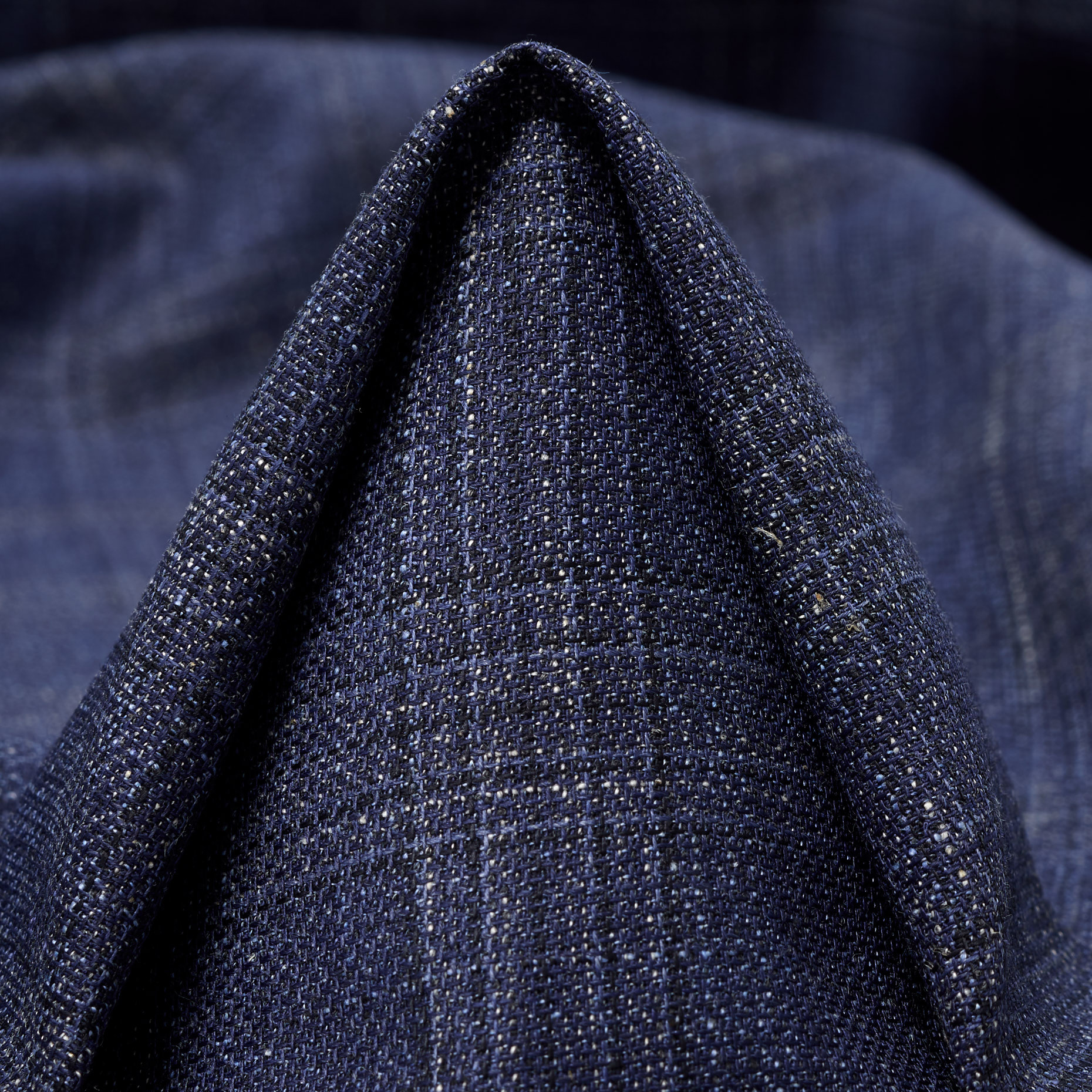 COOL WOOL, LINEN BLEND, CHECK, BLUE INDIGO (F000044442)