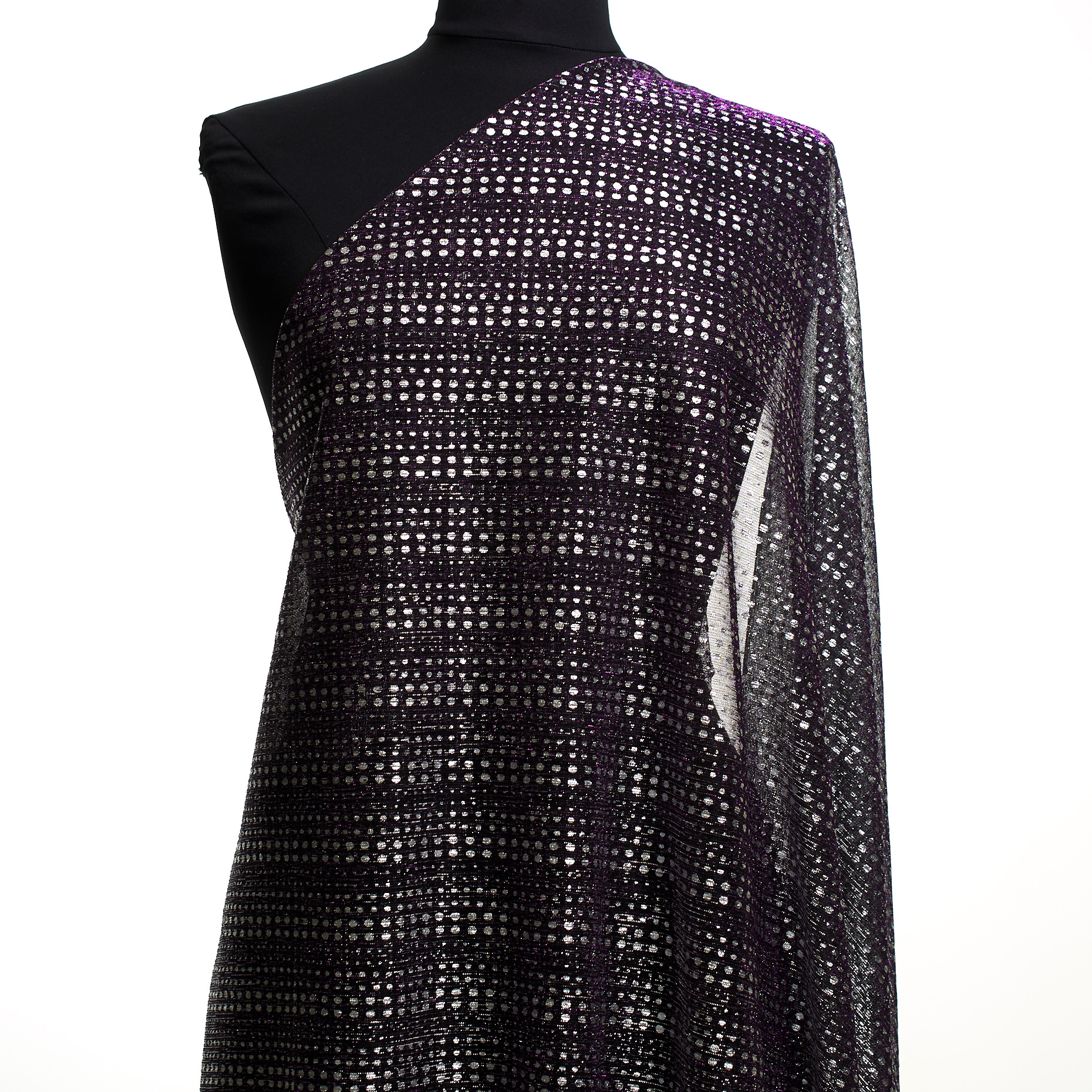 JERSEY, LUREX, PRINTED, ROYAL LILAC&SILVER (F000045451) - Mannequin