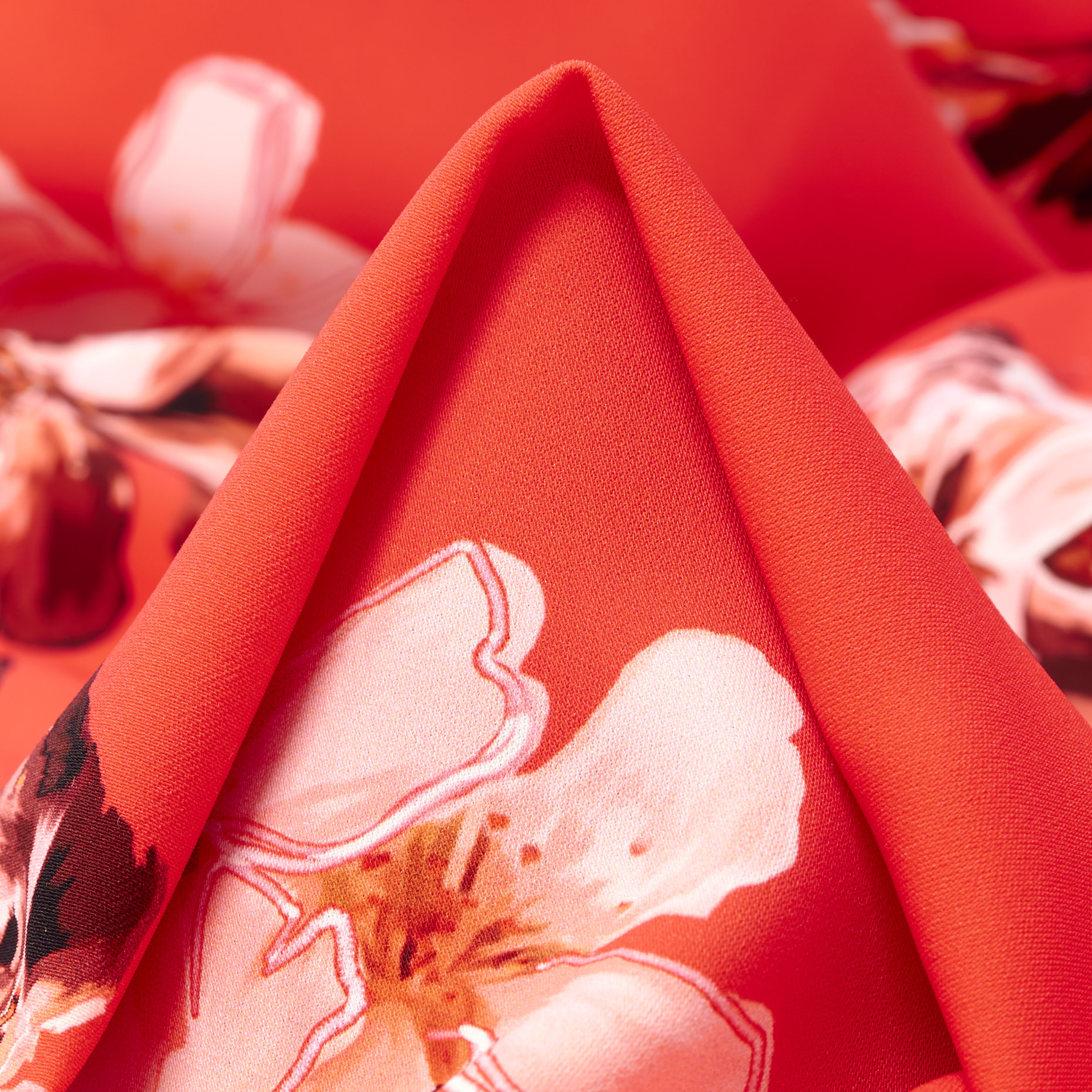CRÊPE, PRINTED, CORAL (F000042607)