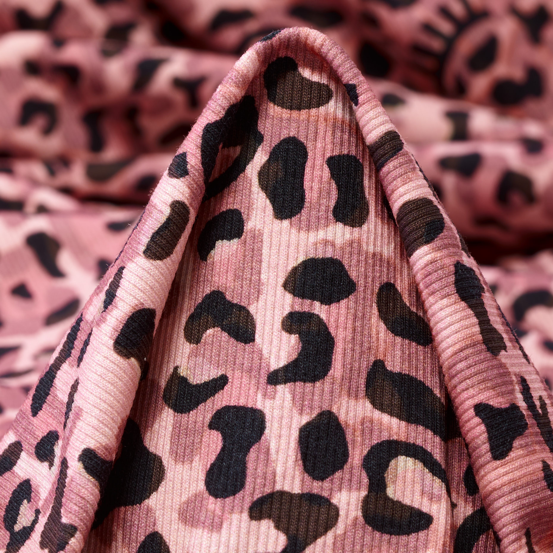 Prążkowany jersey, Bawełna, Wydrukowany, Bleached Mauve (F000042687)