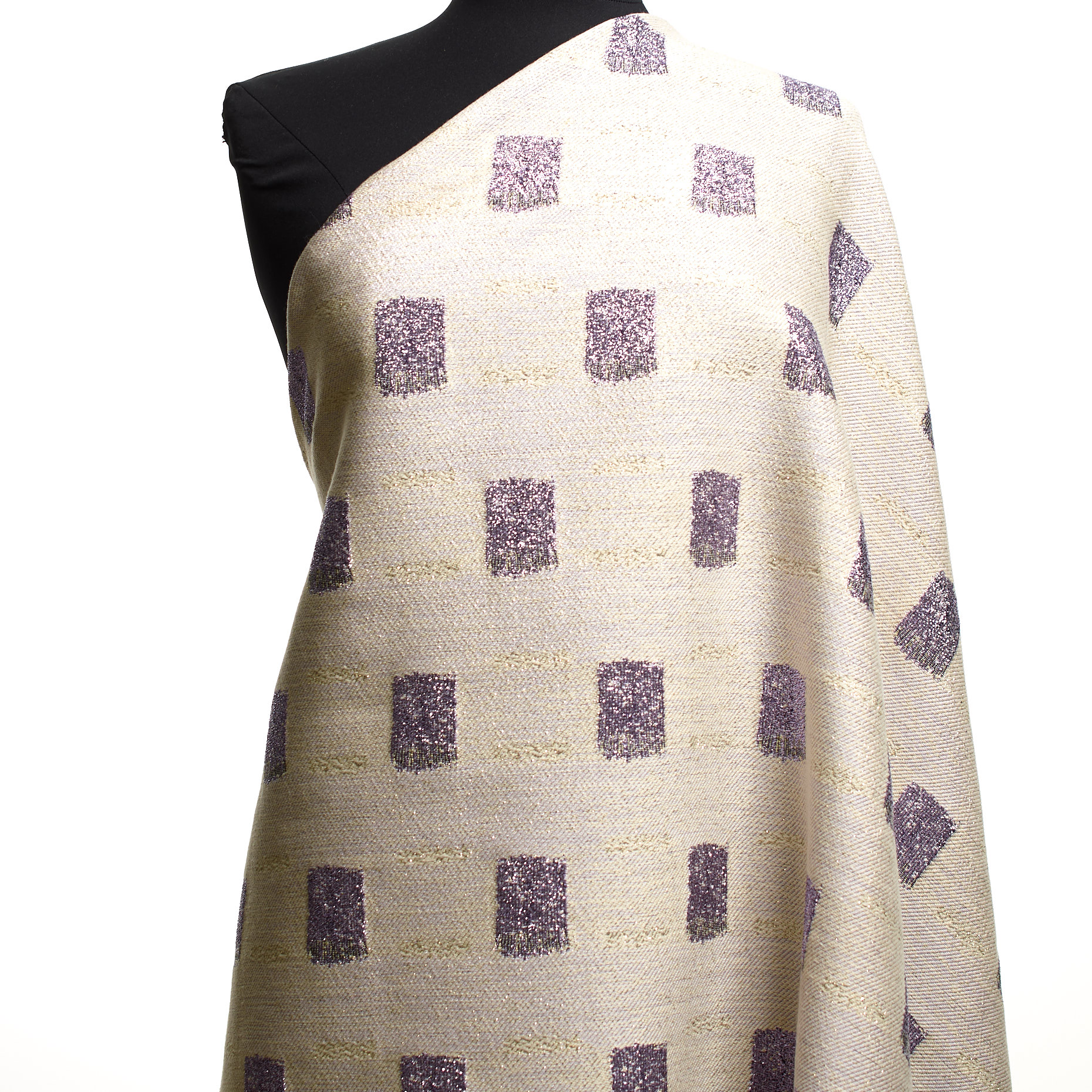 JACQUARD, WOOL SILK, LUREX, CROCUS VIOLET&IVORY (F000033252) - Mannequin