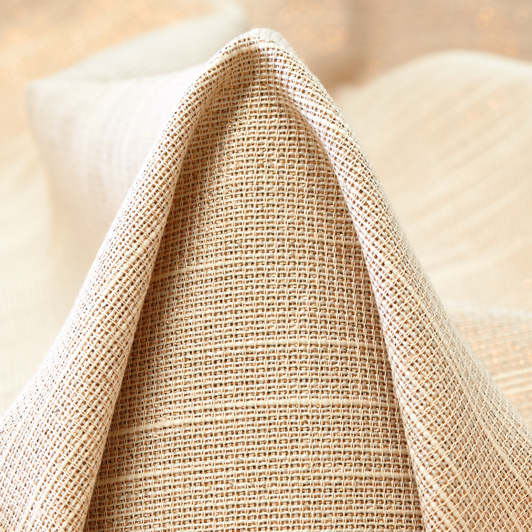 COTTON, LUREX, SHIMMERING, OYSTER WHITE&PALE GOLD (F000049608)