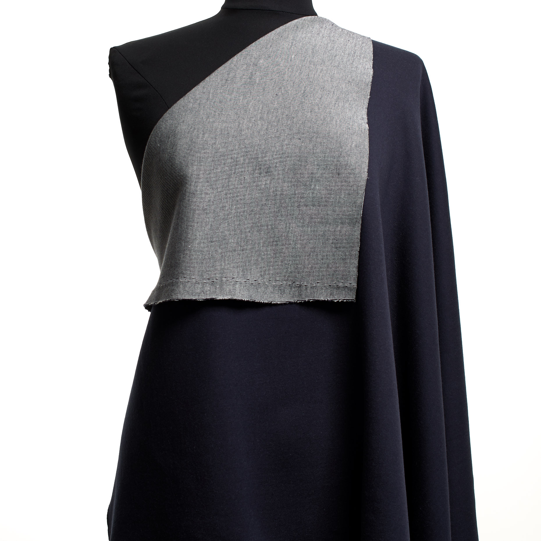 Jersey, Double, Bawełna, Dark Sapphire&Bone White (F000045134) - Manekin