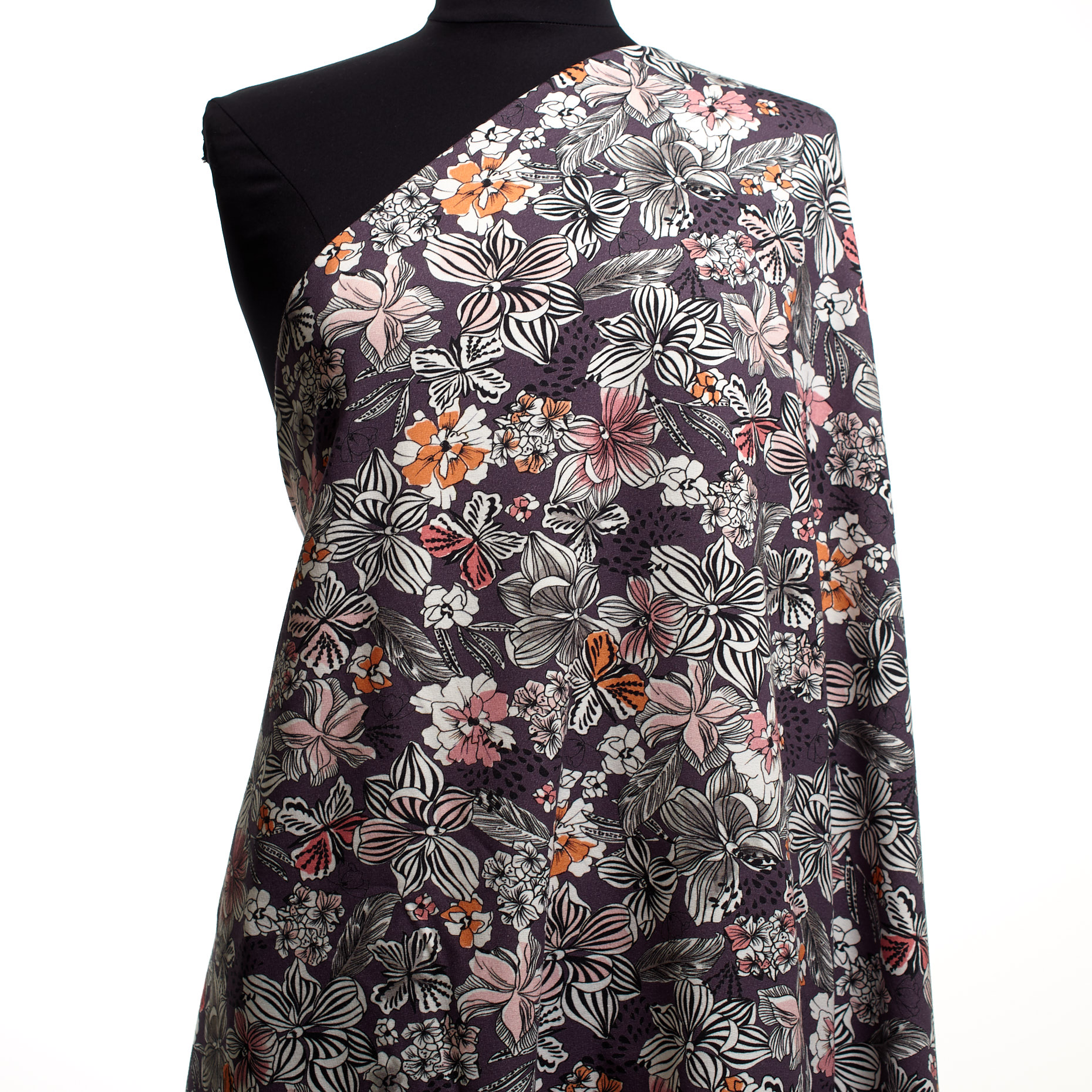 Jersey, Coton, Imprimé, Sun Kissed Coral (F000042781) - Mannequin