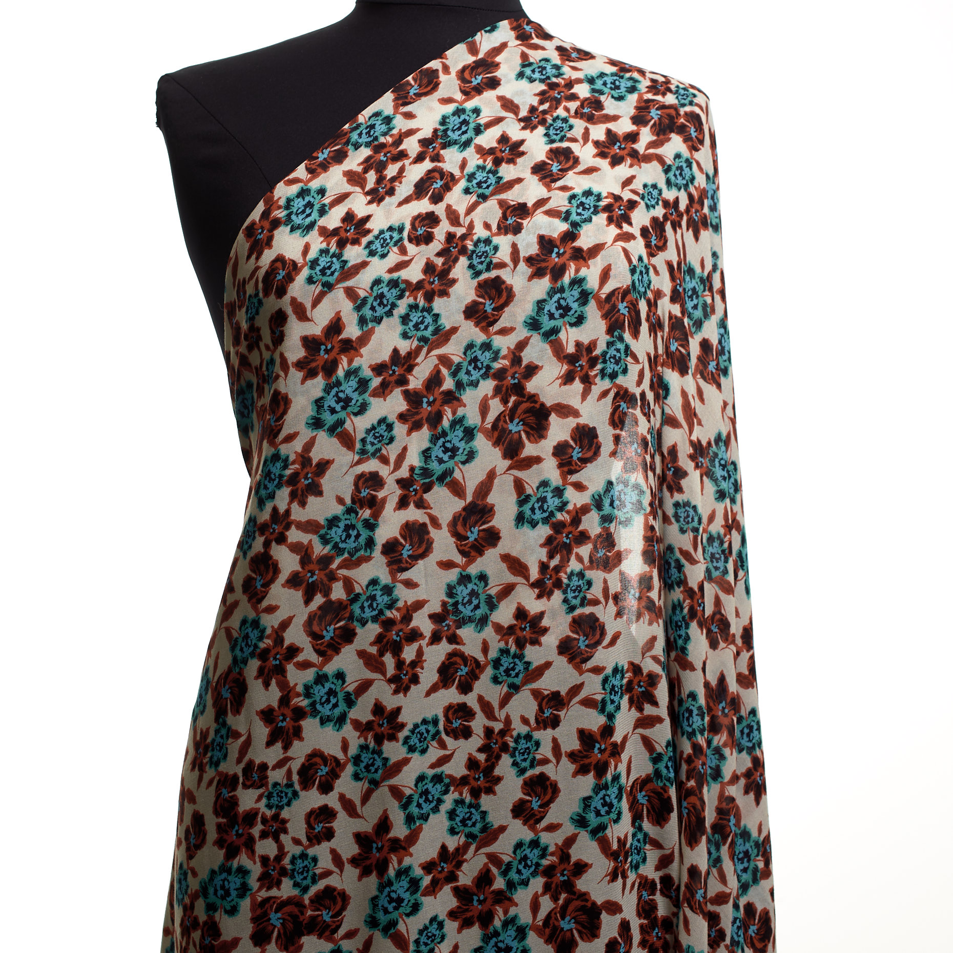 Voile, Viscosa, Floreale, Capri&Marsala (F000040191) - Manichino