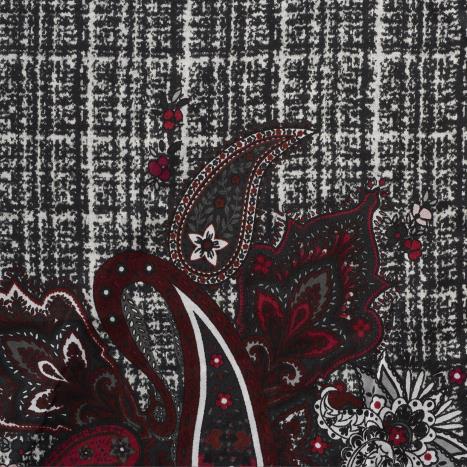 Wiskoza, Drukowane, Savvy Red&Raven Black (F000030852) - Tkana