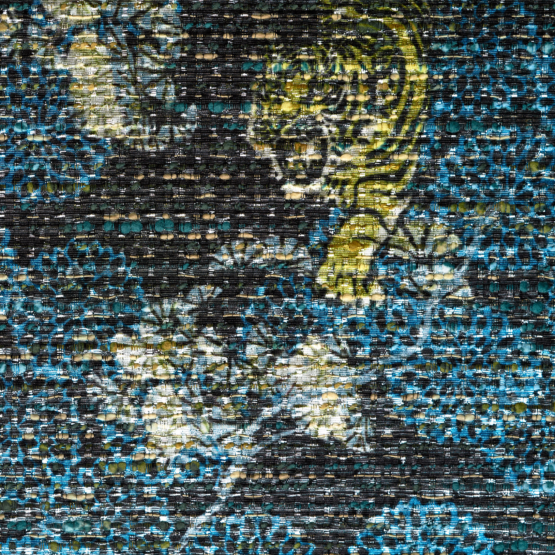 Żakard, Lurex, Air Blue&Sea Moss (F000031042) - Tkana