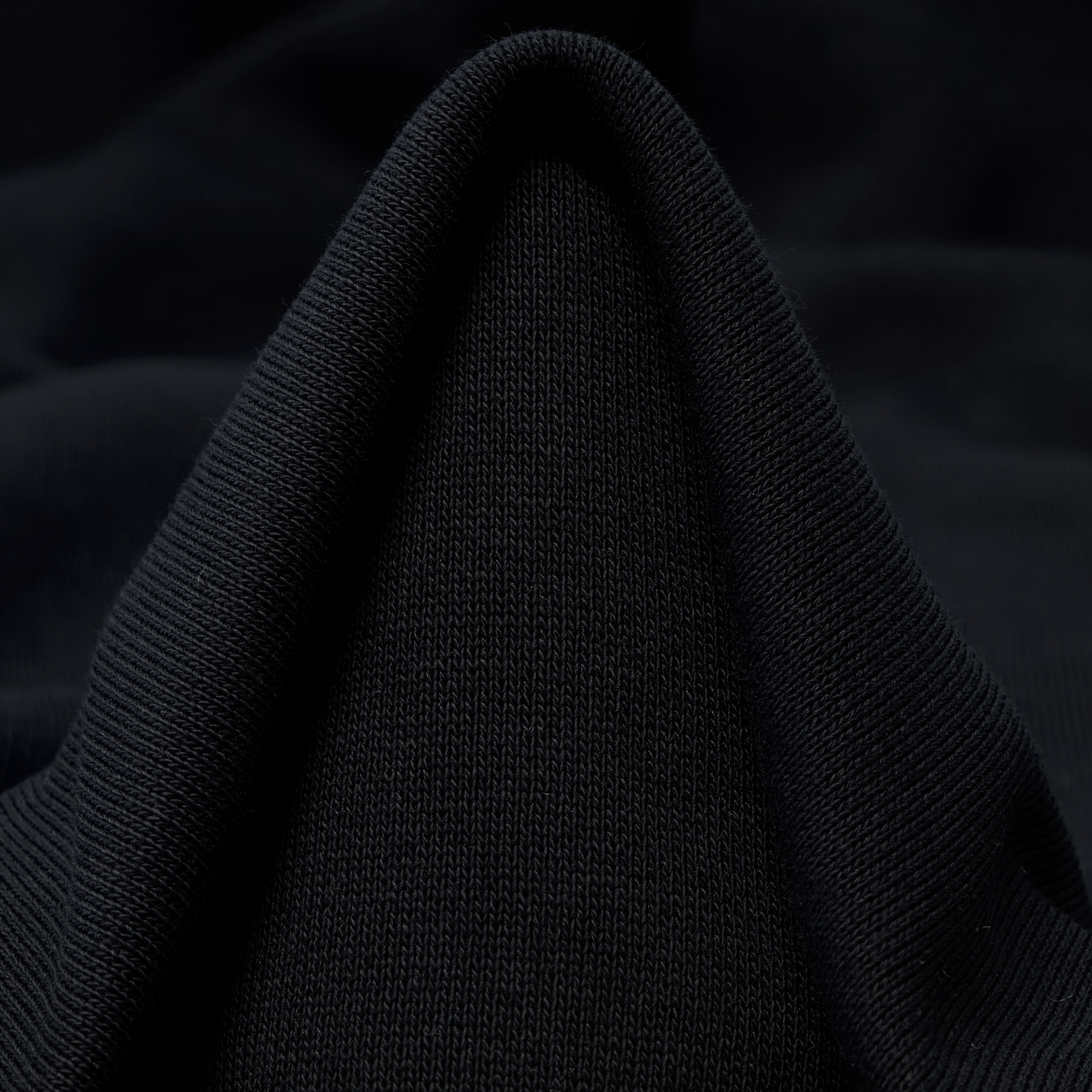 FRENCH TERRY, COTTON, RAVEN BLACK (F000048966)