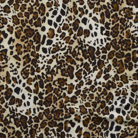 Одиночный Джерси, Вискоза, Звериный Принт, Caramel&Snow White (F000030351) - Ткань