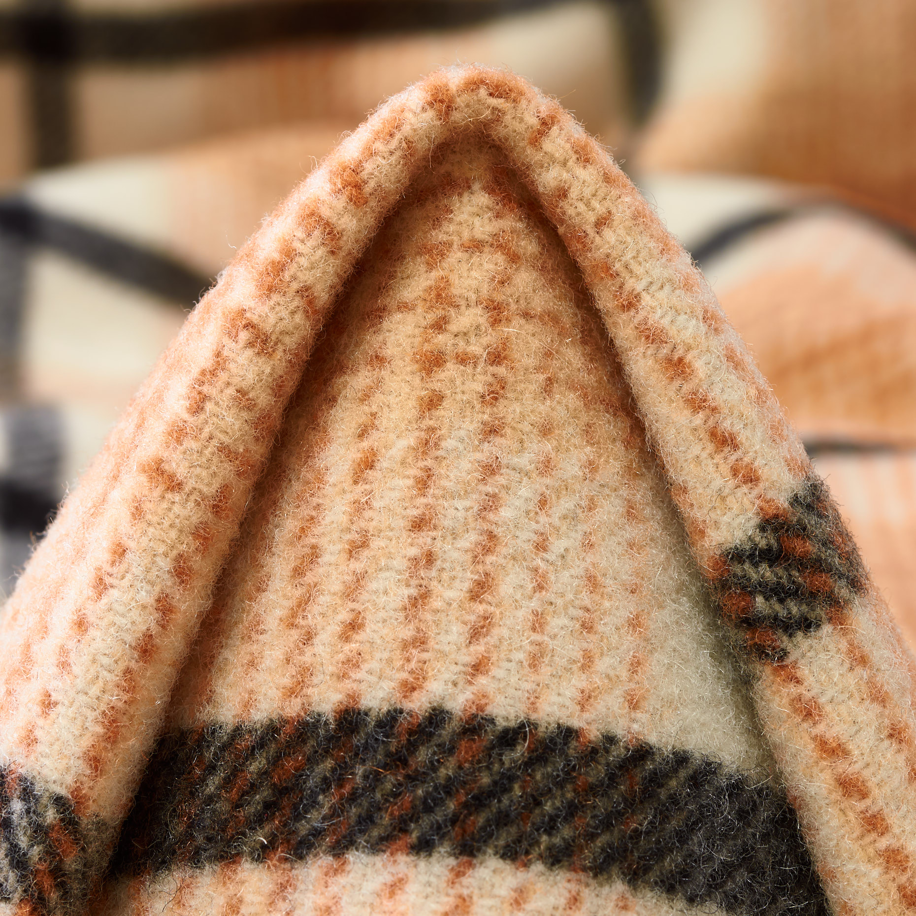 TWILL, BOILED WOOL, CHECK, ANTIQUE WHITE&DUSTED CLAY (F000045338)