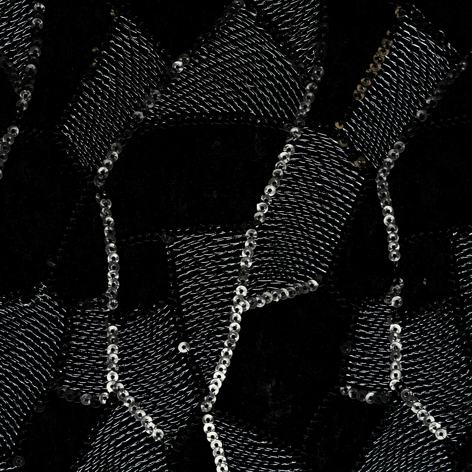 Cekiny, Lurex, Połysk, Silver&Raven Black (F000037540) - Tkana