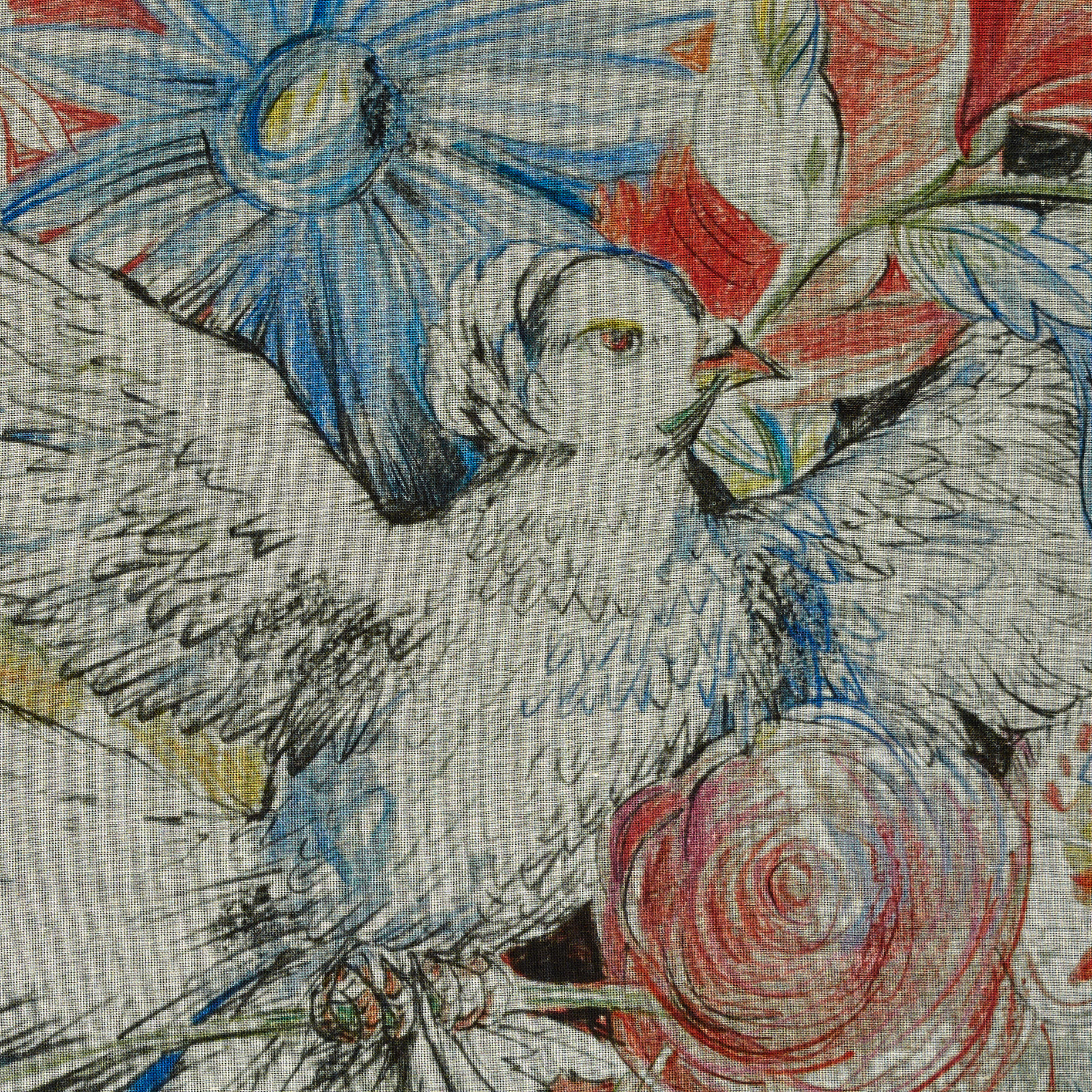 Batista, Algodón, Estampado, Antique White&Color Mix (F000034499) - Tejido