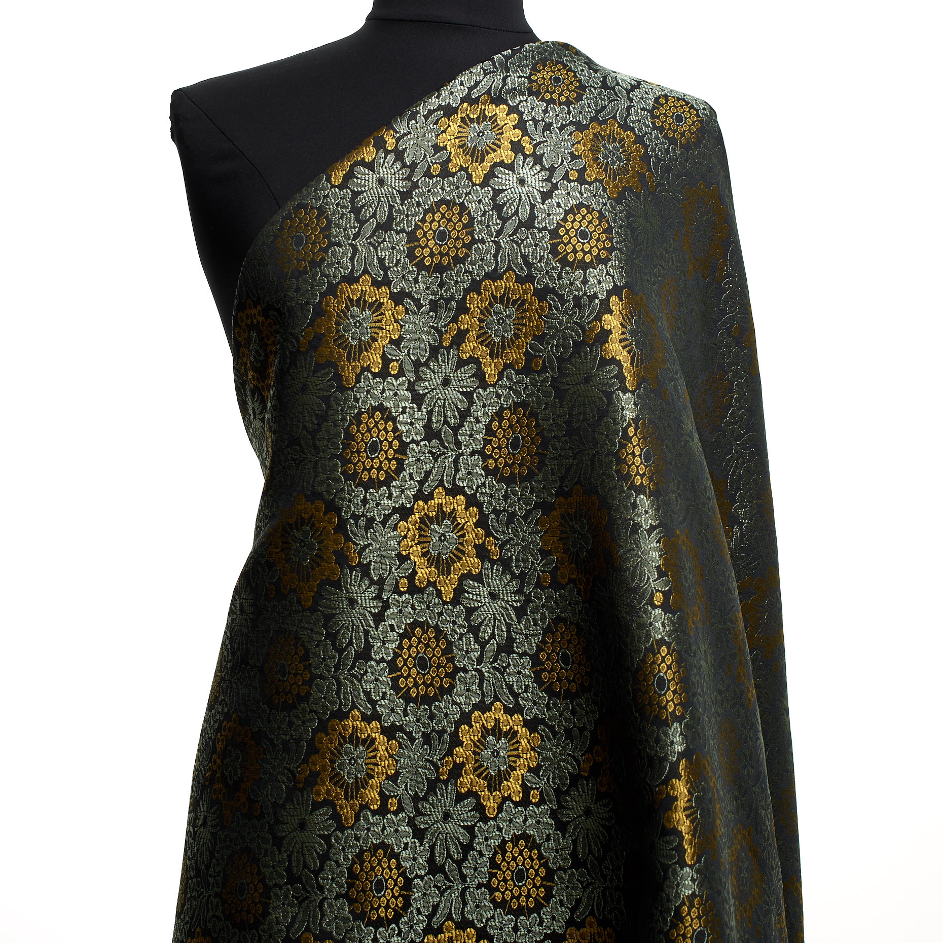JACQUARD, FLORAL, MUSTARD&DARK JADE (F000045420) - Mannequin