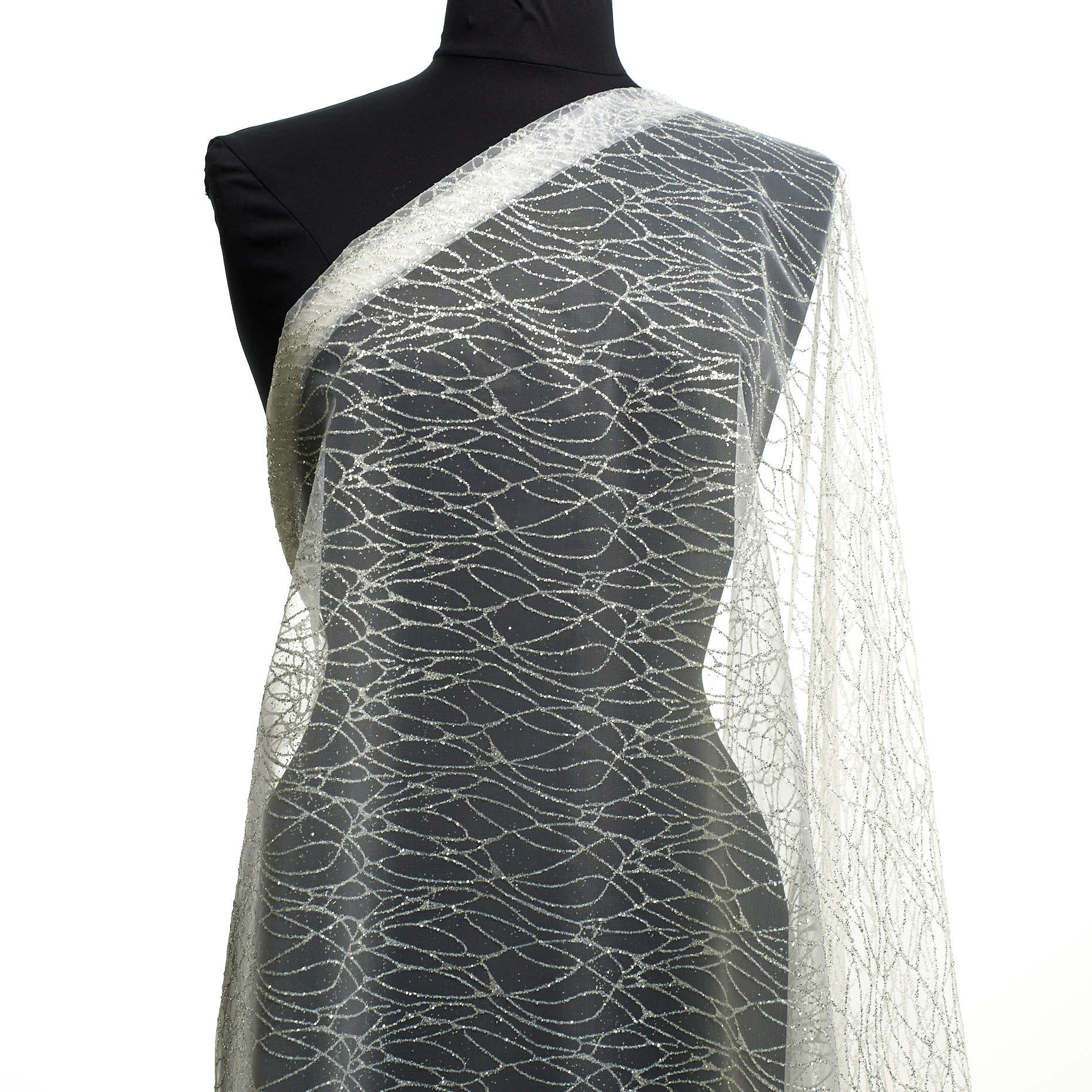 Tul, Reluciente, Metallic, Brilliant White&Silver (F000047169) - Maniquí