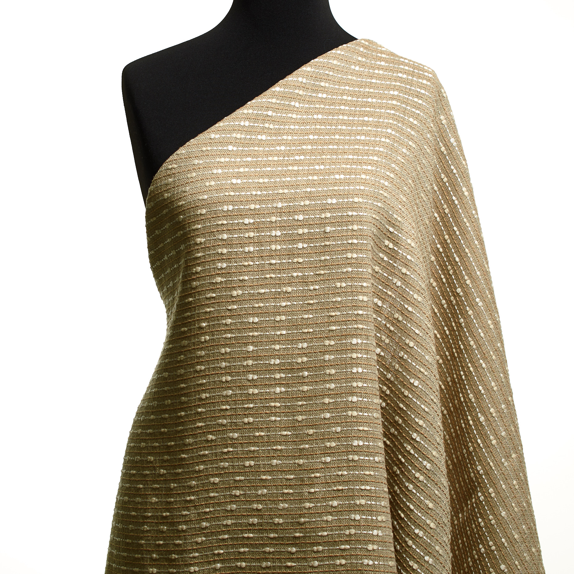JACQUARD, LINEN, COTTON BLEND, BROWN RICE&SNOW WHITE (P000004720) - Mannequin