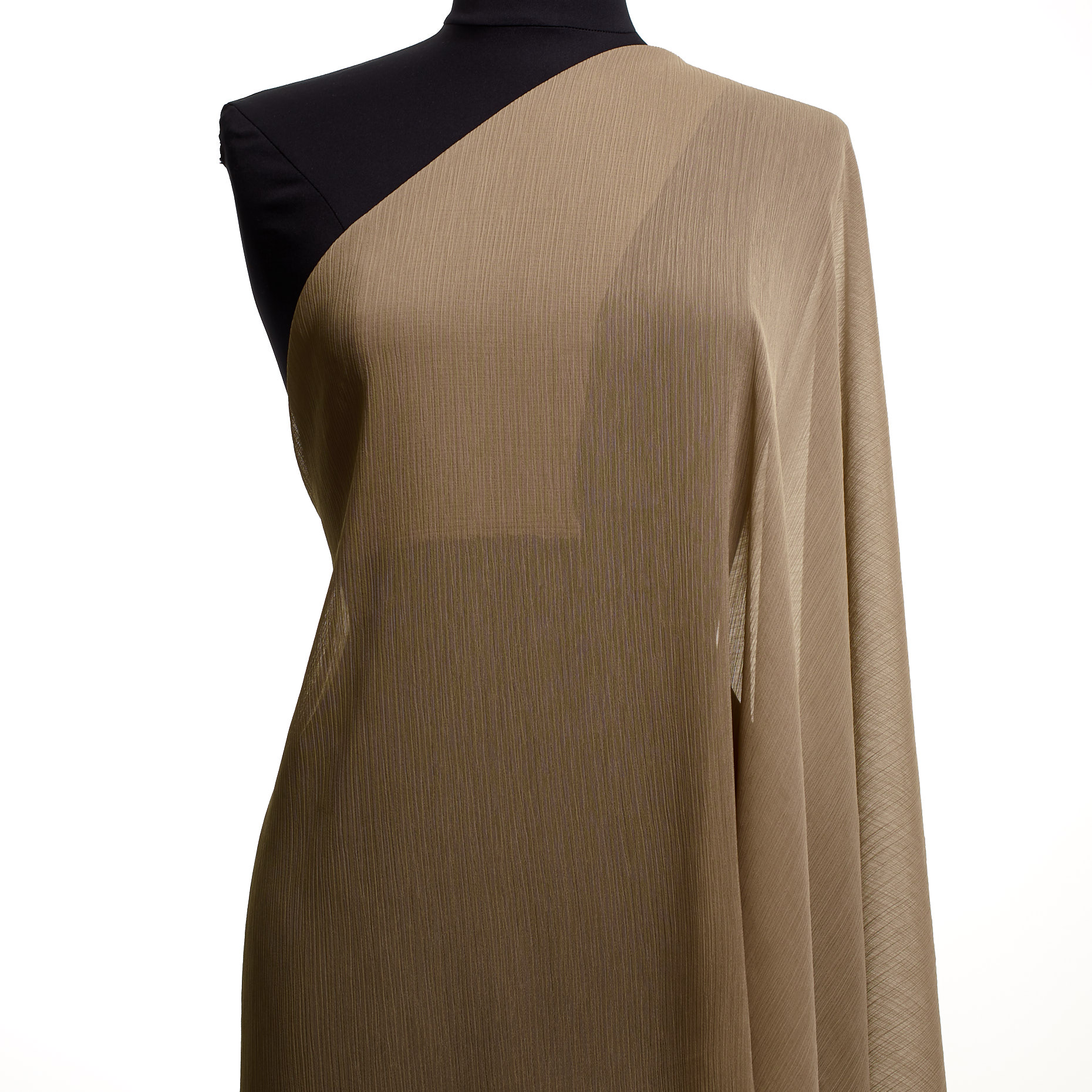 Chiffon, Crêpe, Crespo, Taupe (F000043409) - Manichino