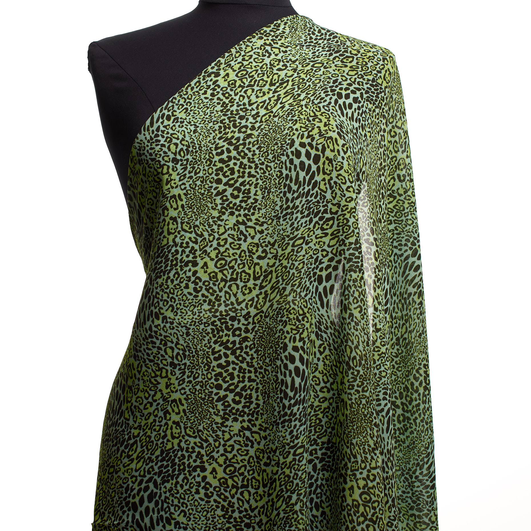 CRÊPE, VISCOSE, PRINTED, SMOKE GREEN&RAVEN BLACK (F000041254) - Mannequin