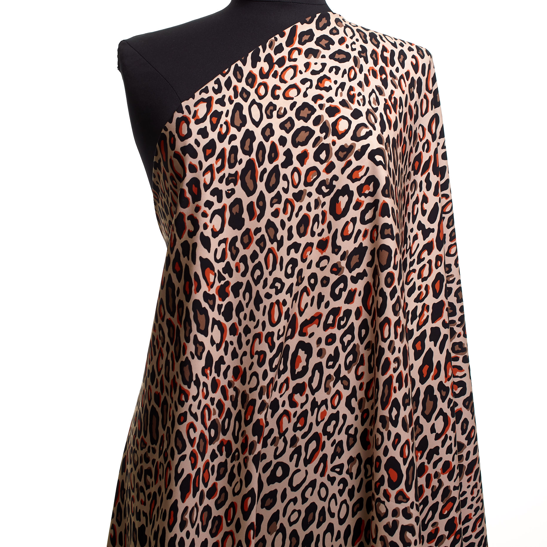 TECHNO JERSEY, PRINTED, HIGH ELASTICITY, PEACH WHIP&RAVEN BLACK (F000041313) - Mannequin