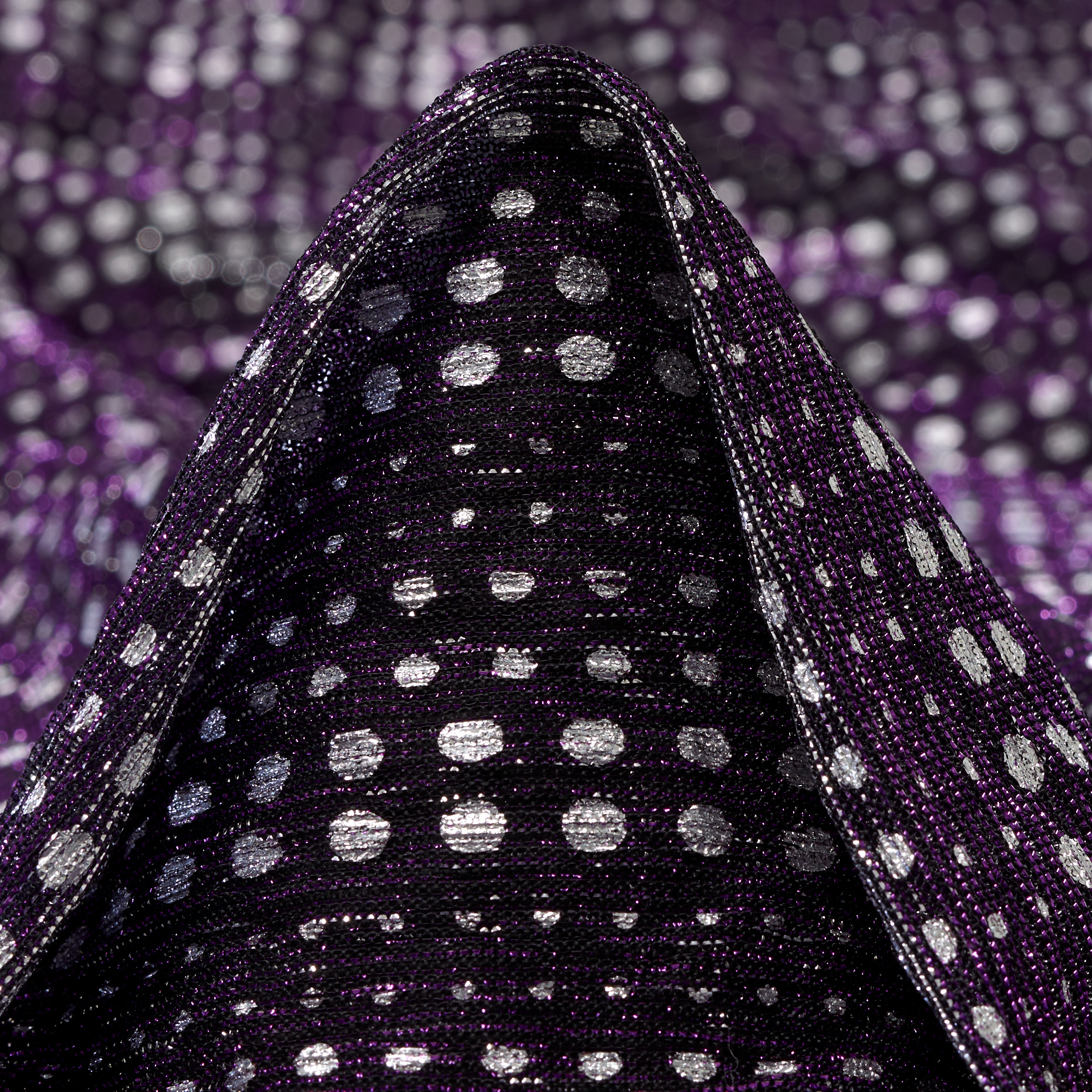 Jersey, Lurex, Wydrukowany, Royal Lilac&Silver (F000045451)