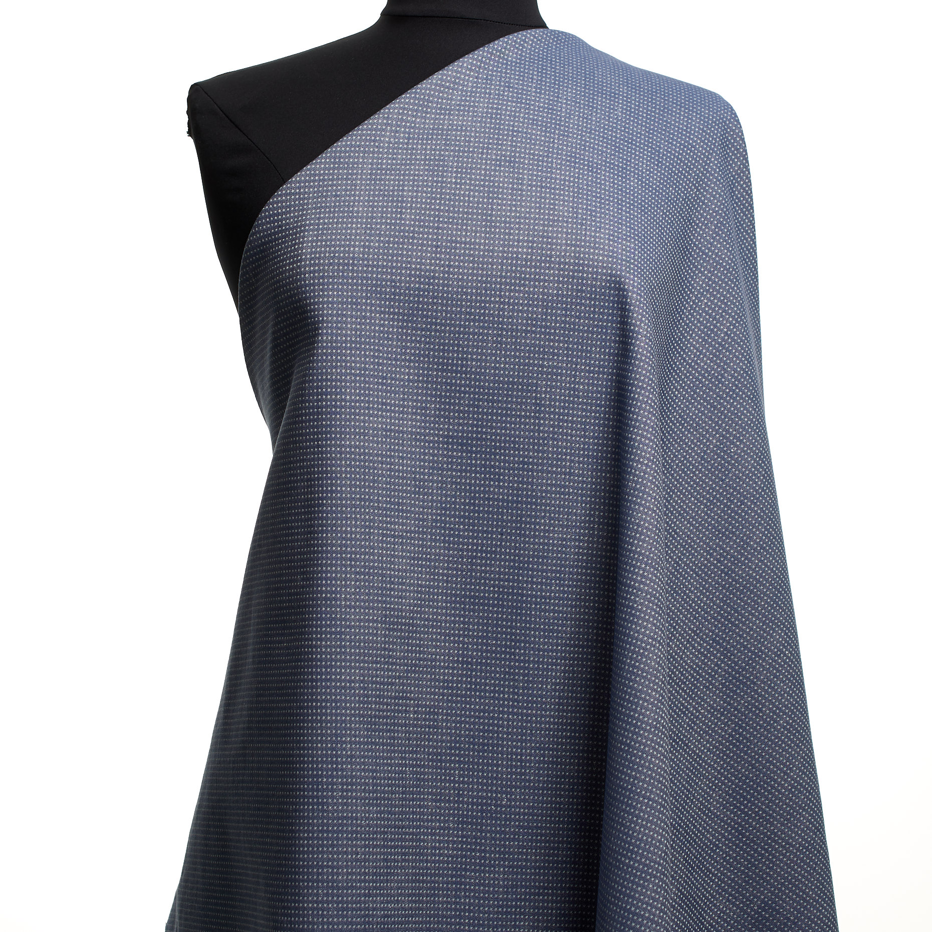 COTTON, LINEN BLEND, MICRO DESIGN, CHINA BLUE (F000045049) - Mannequin