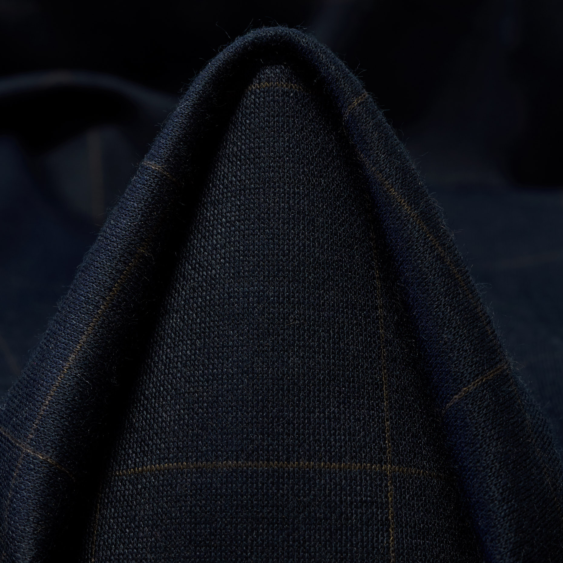 JERSEY, VIRGIN WOOL, CHECK, BLACK IRIS (F000044402)