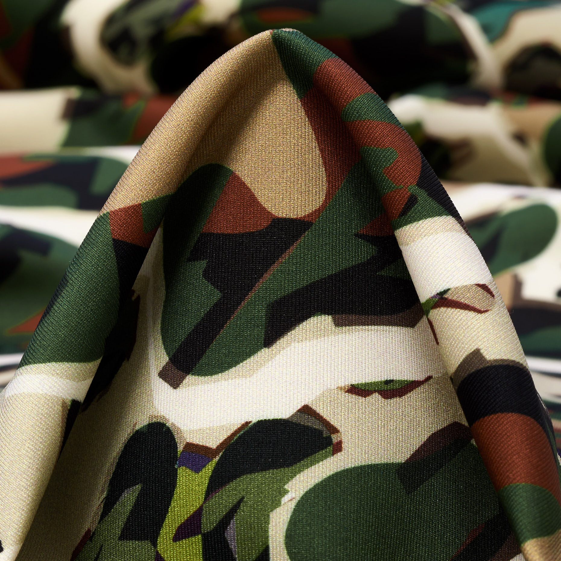 TECHNO JERSEY, PRINTED, EDEN GREEN&TAUPE (F000042856)