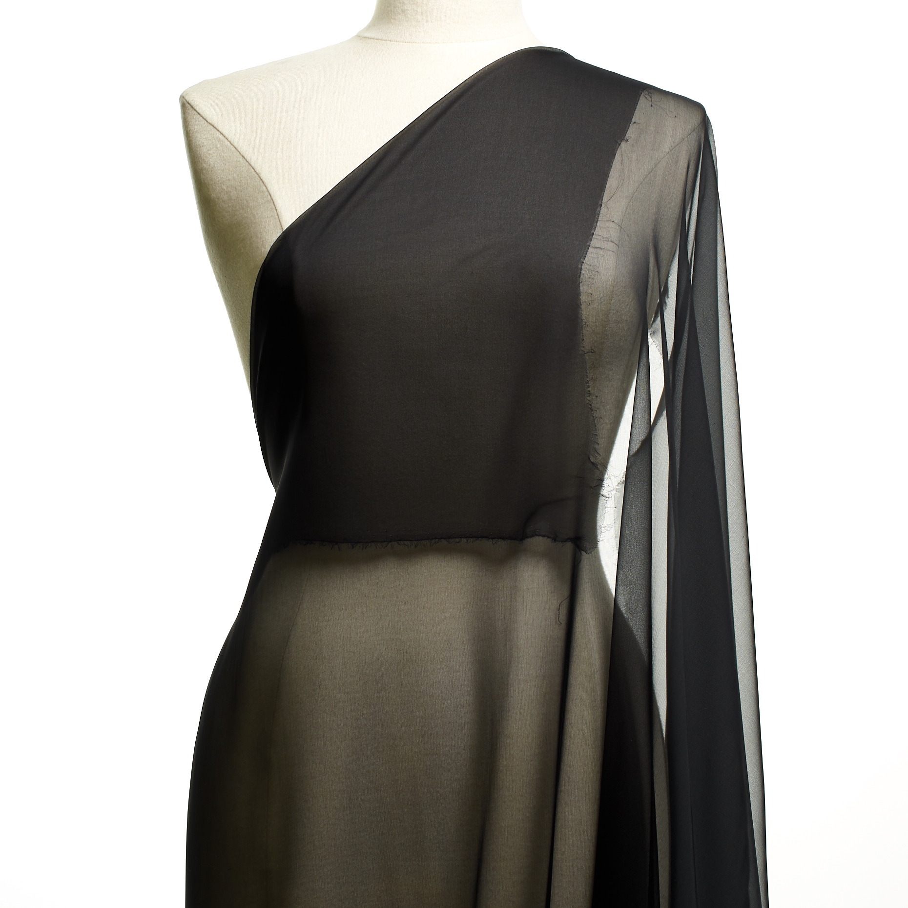 Шелк, Шифон, Raven Black (F000022571) - Манекен