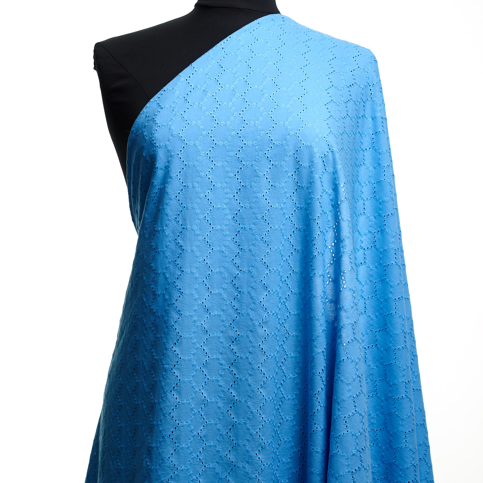 Кружево, Хлопок, Мелкий Рисунок, Malibu Blue (F000030661) - Манекен