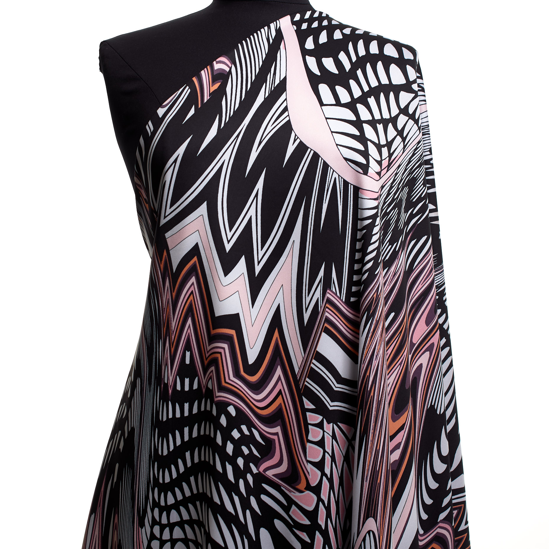 Techno Jersey, Poliamida, Estampado, Blush&Raven Black (F000042858) - Maniquí