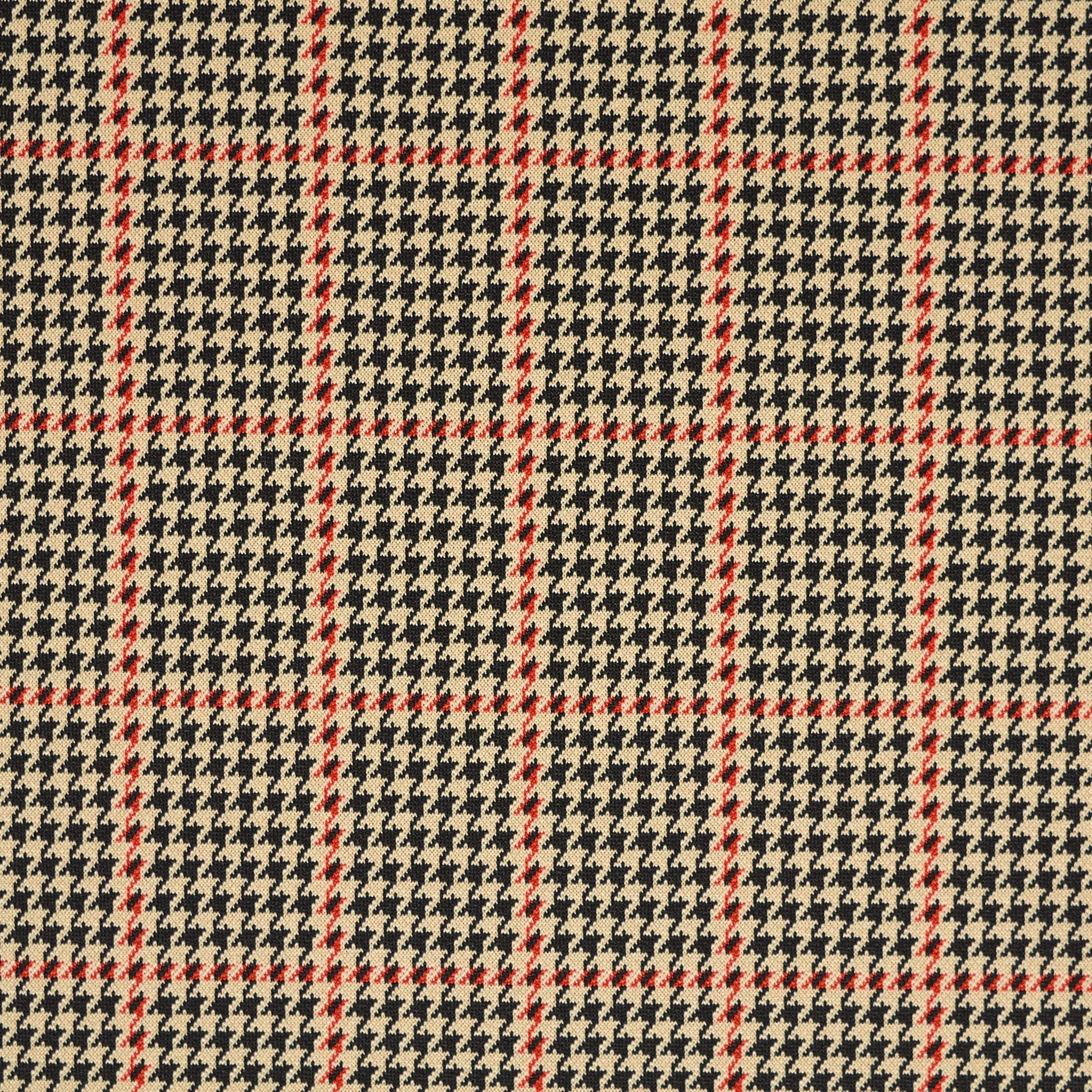 Трикотаж, Жаккард , Гусинная Лапка, Cherry Tomato&Ivory (F000034732) - Ткань