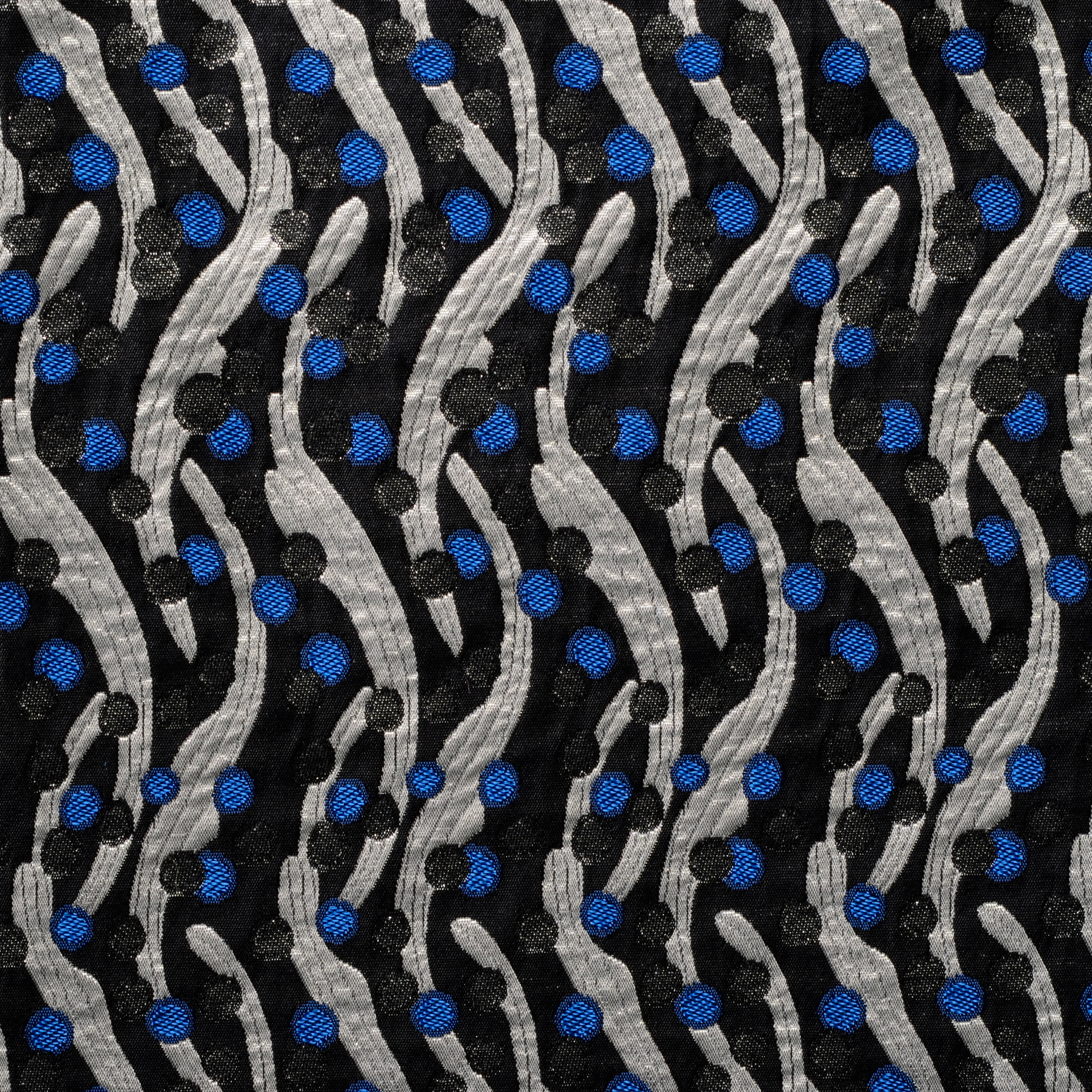 JACQUARD, LUREX, LAPIS BLUE&IVORY (F000030467) - Texture