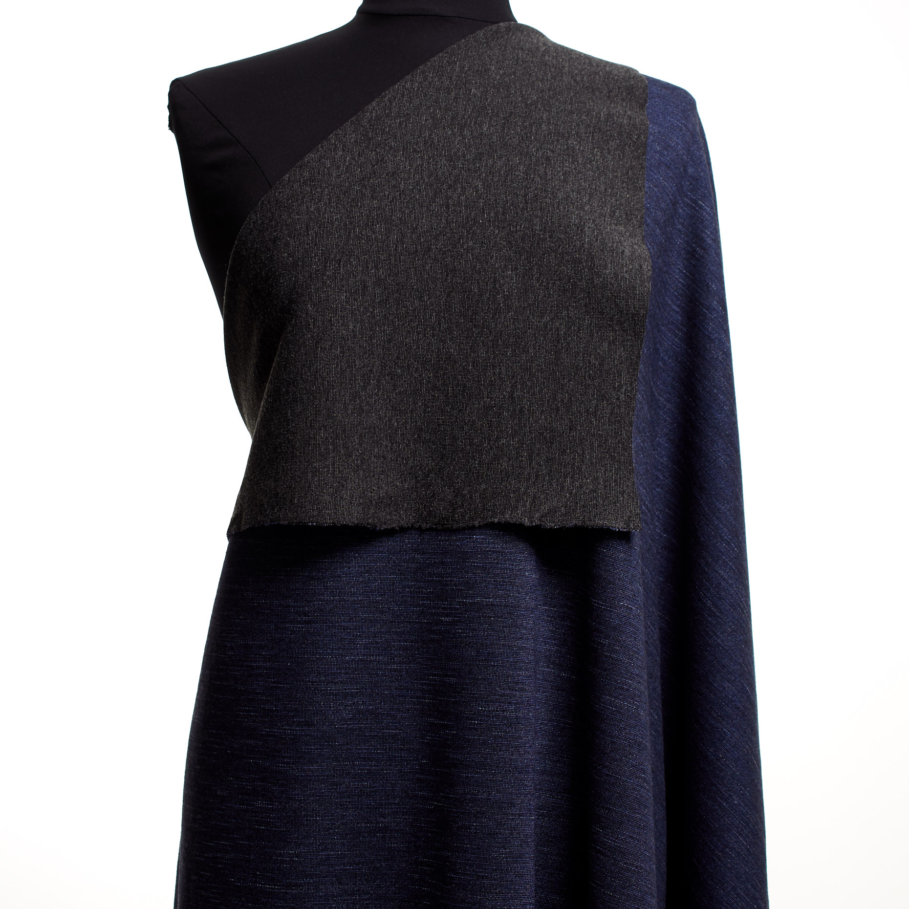 DOUBLE JERSEY, PUNTO MILANO, WOOL BLEND, DARK BLUE&ANTHRACITE (F000043260) - Mannequin