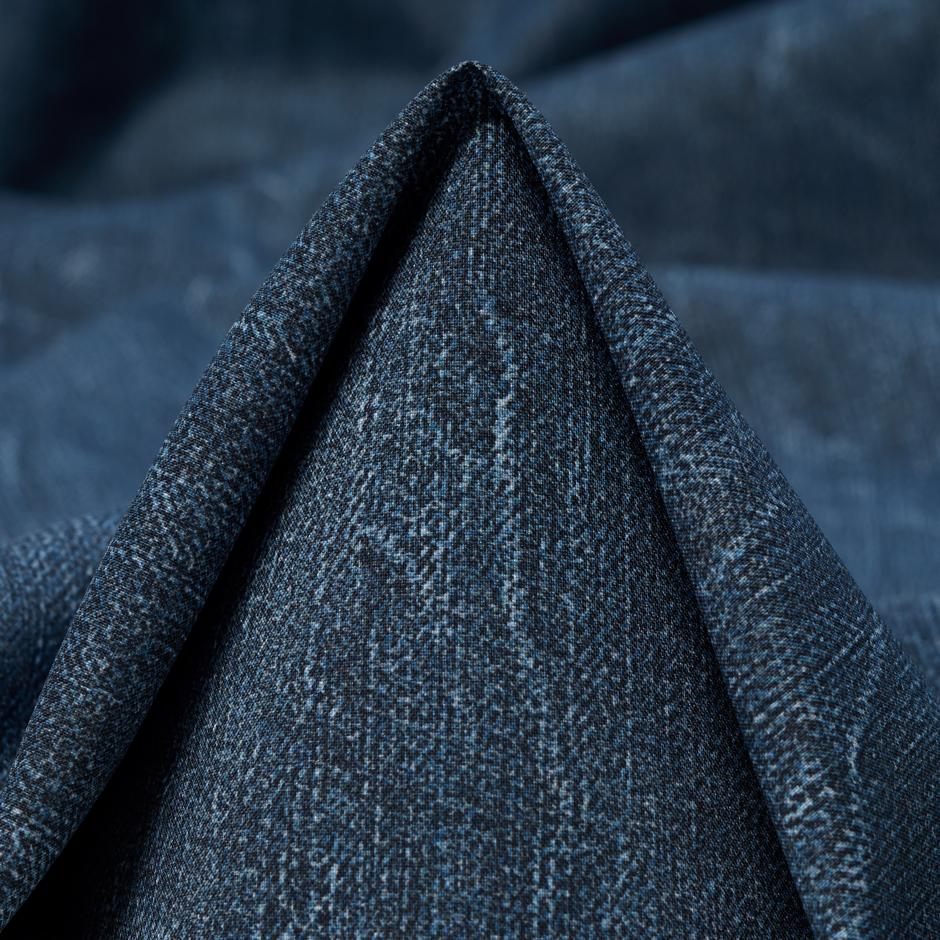 WATER REPELLENT QUALITY, DENIM PRINT, INDIGO BLUE