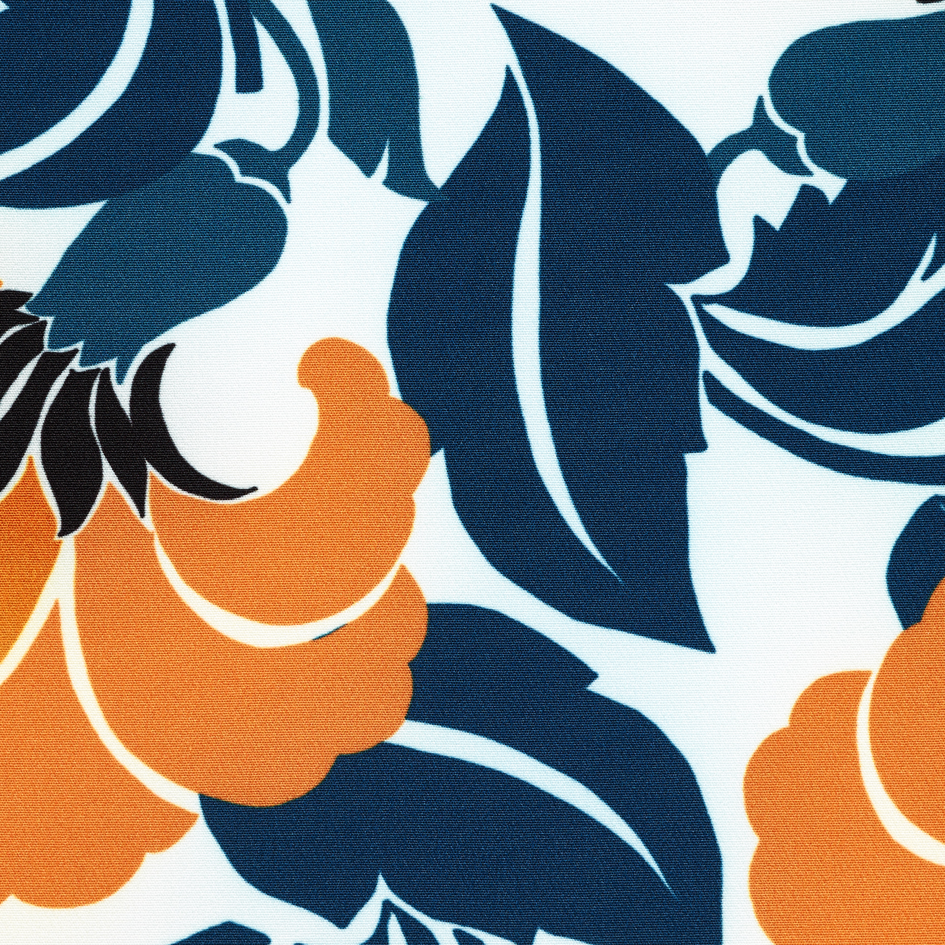 CRÊPE, FLORAL, SAXONY BLUE (F000031269) - Texture