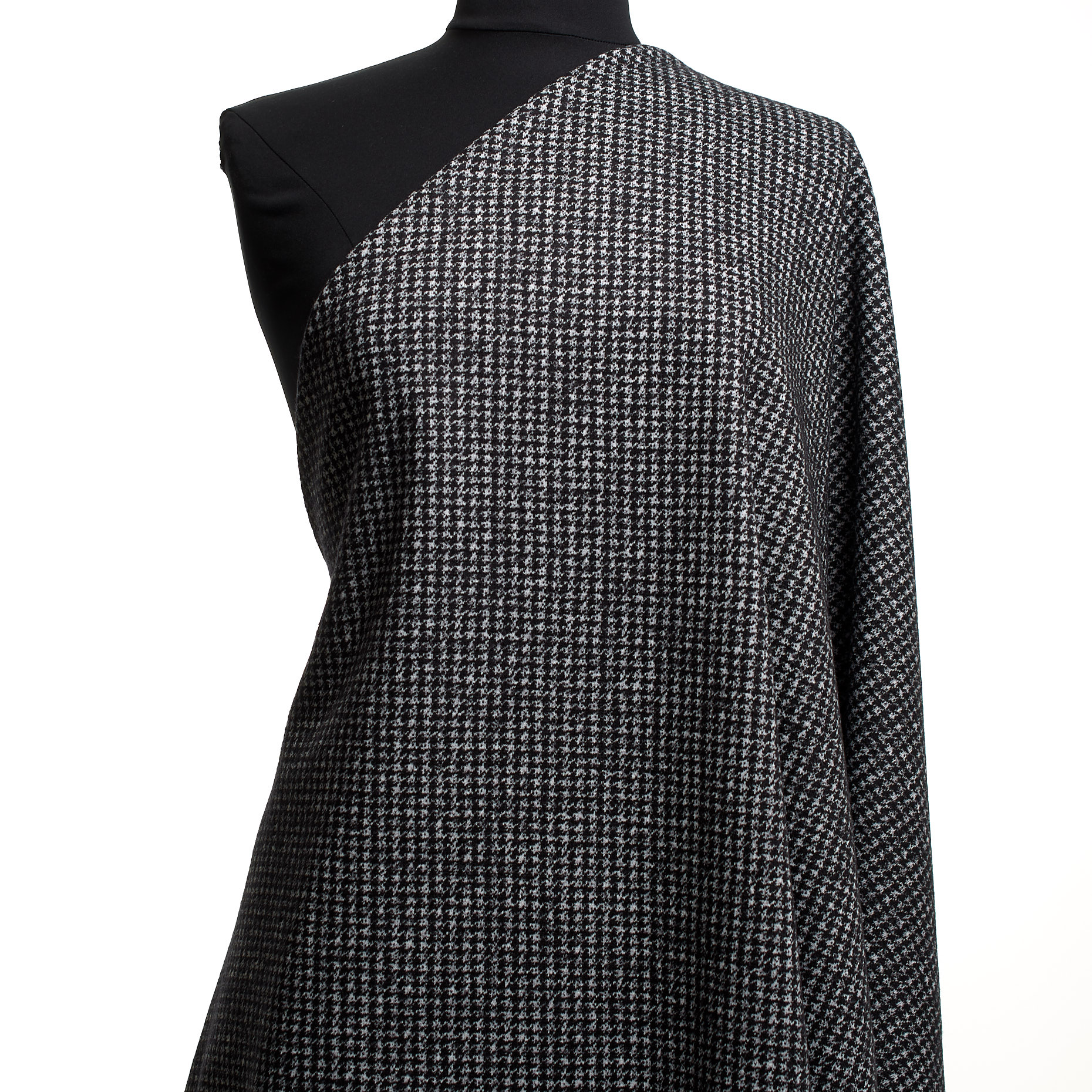 JERSEY, WOOL BLEND, HOUNDSTOOTH, RAVEN BLACK&WIND CHIME (F000044403) - Mannequin