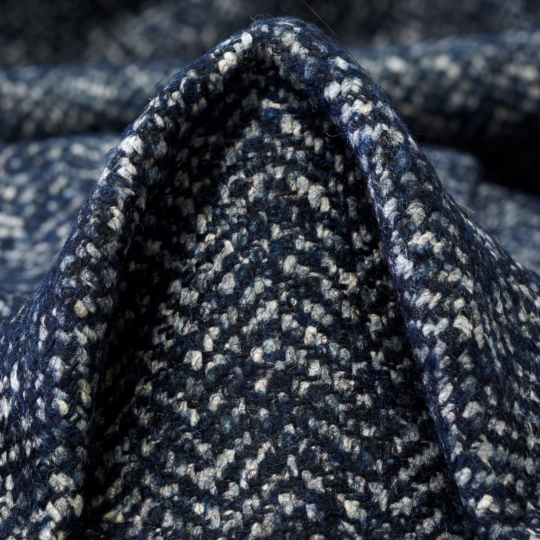HERRINGBONE, WOOL BLEND, MIDNIGHT BLUE&SNOW WHITE (F000042222)