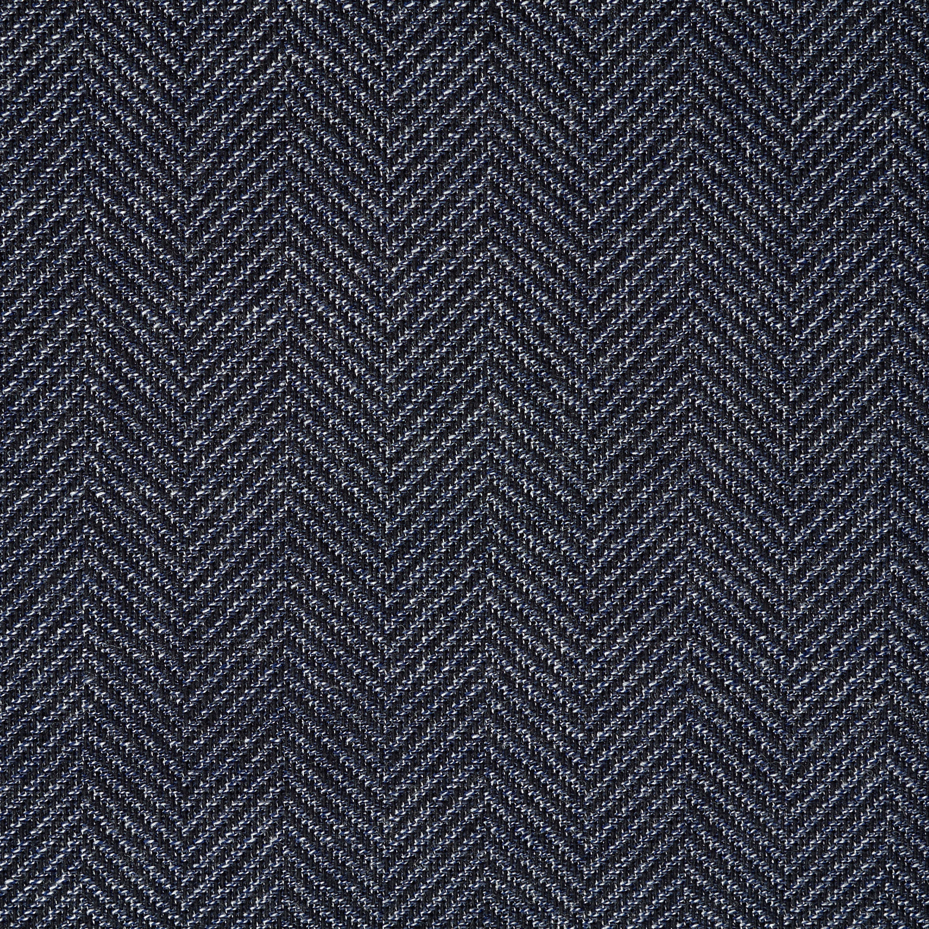 HERRINGBONE, COTTON, VIRGIN WOOL, BLUE INDIGO&RAVEN BLACK (F000044490) - Texture