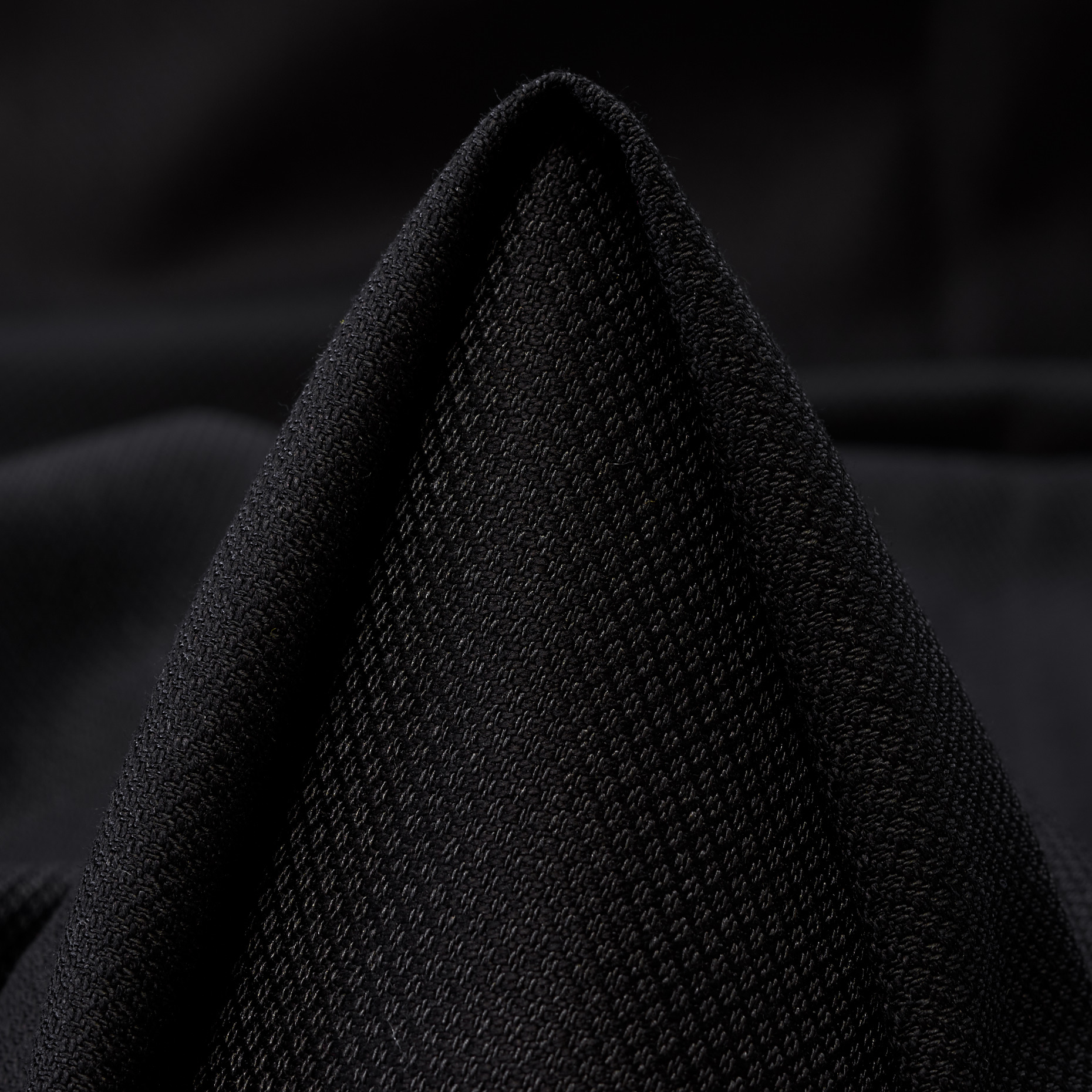 PIQUÉ, COTTON, WOOL BLEND, RAVEN BLACK (T0000738)