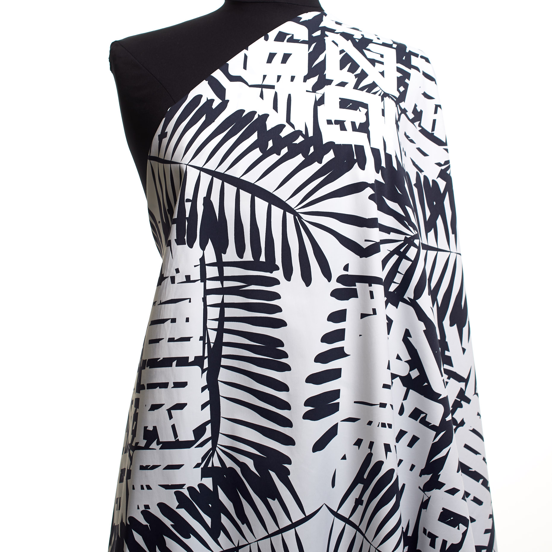 TECHNO STRETCH, POLYAMID, PRINTED, RAVEN BLACK&BRILLIANT WHITE (F000041935) - Mannequin