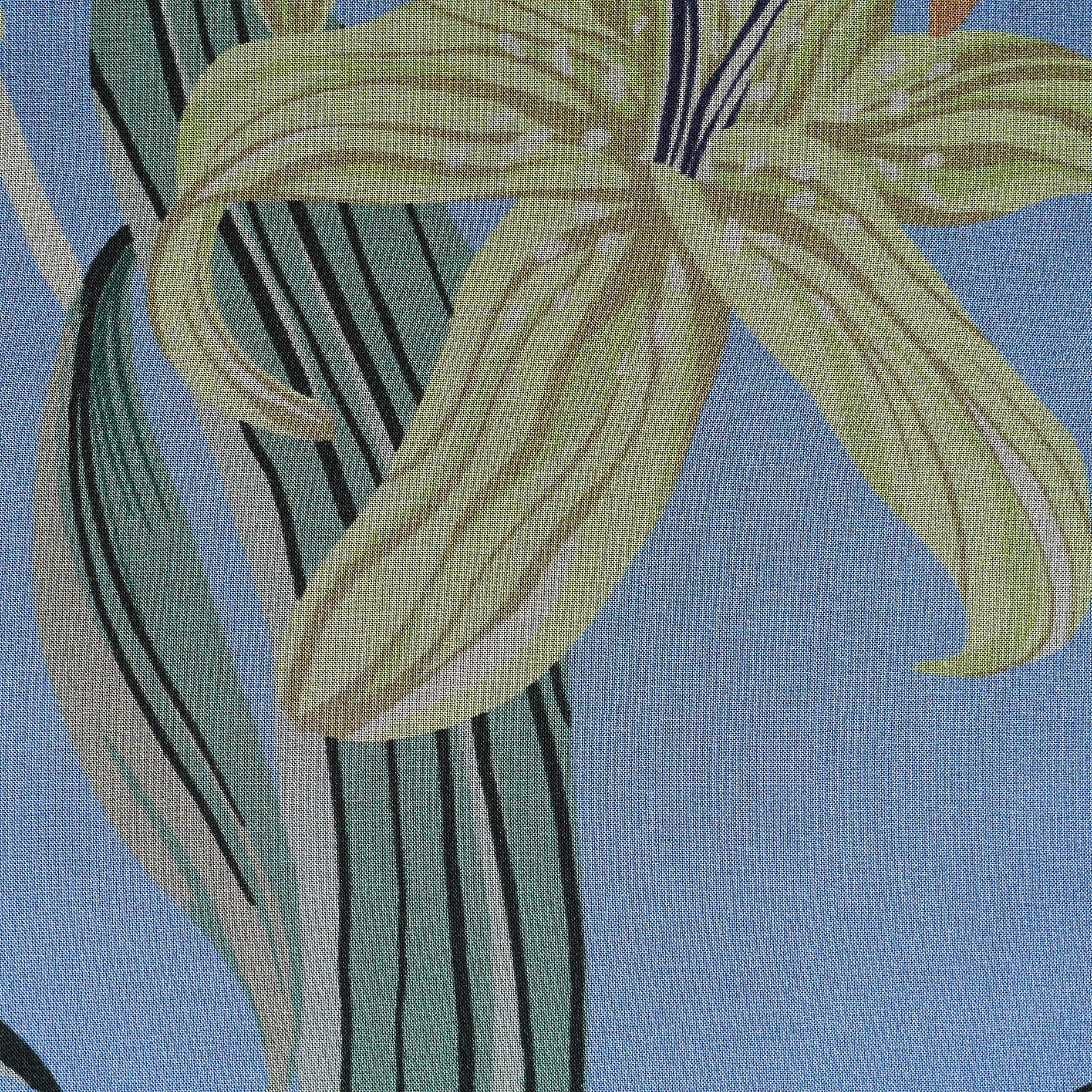 CHIFFON, VISCOSE, PRINTED, AIRY BLUE&TENDER YELLOW (F000049271) - Texture