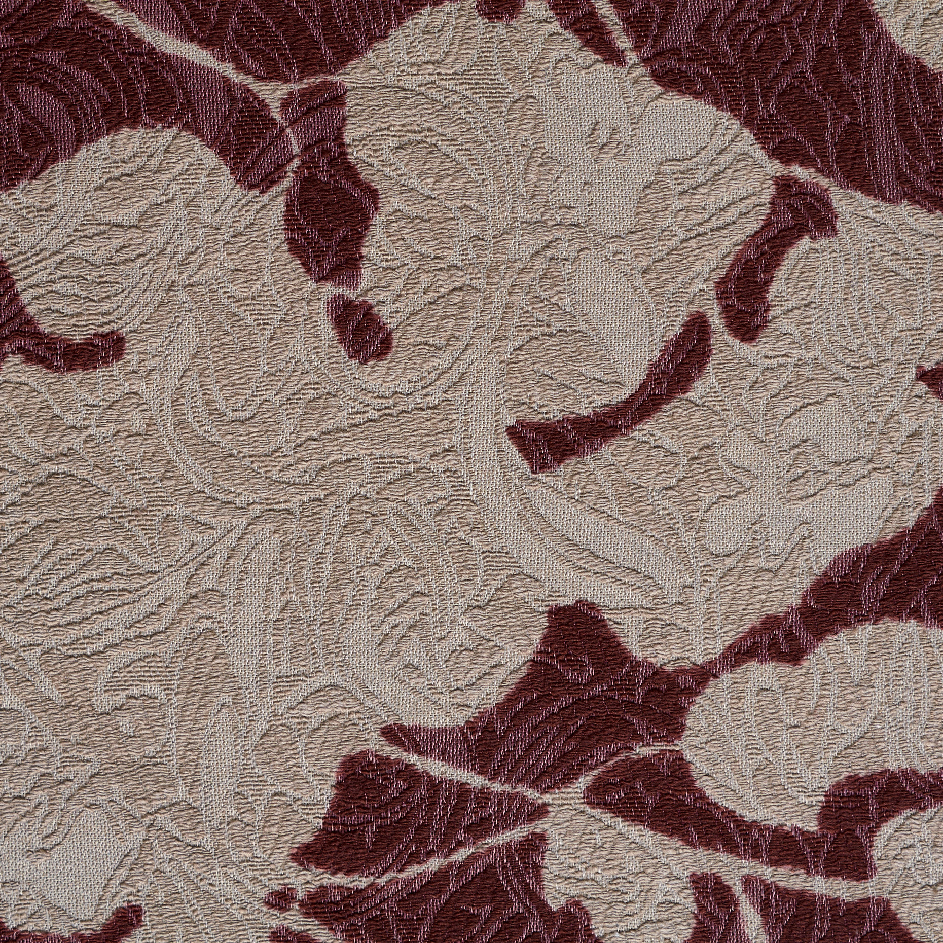 Żakard, Elastyczna bawełna, Kwiatowy, Port Royal&Taupe (F000017923) - Tkana